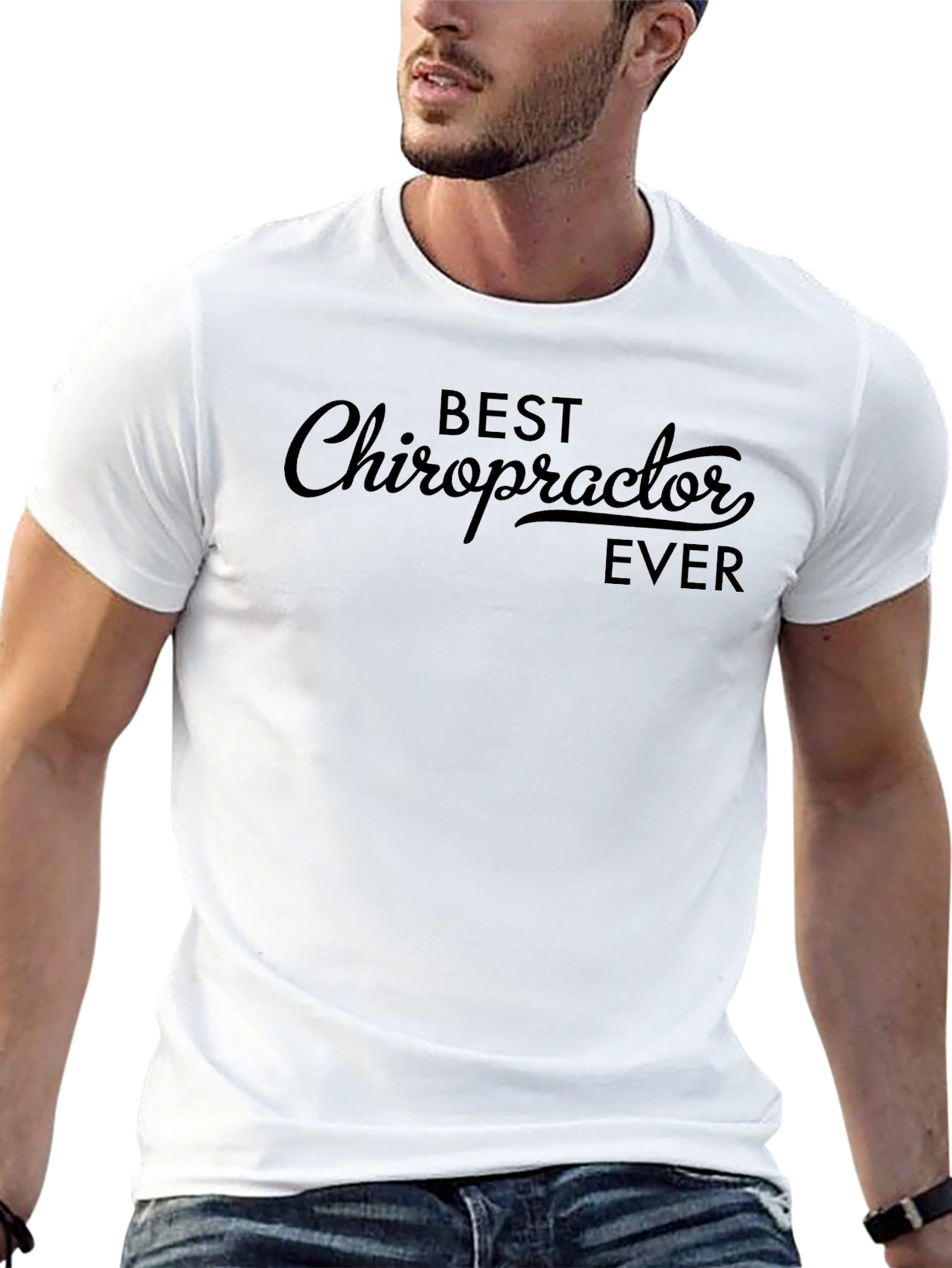 Black Best Chiropractor Ever - Black T-Shirt view 13