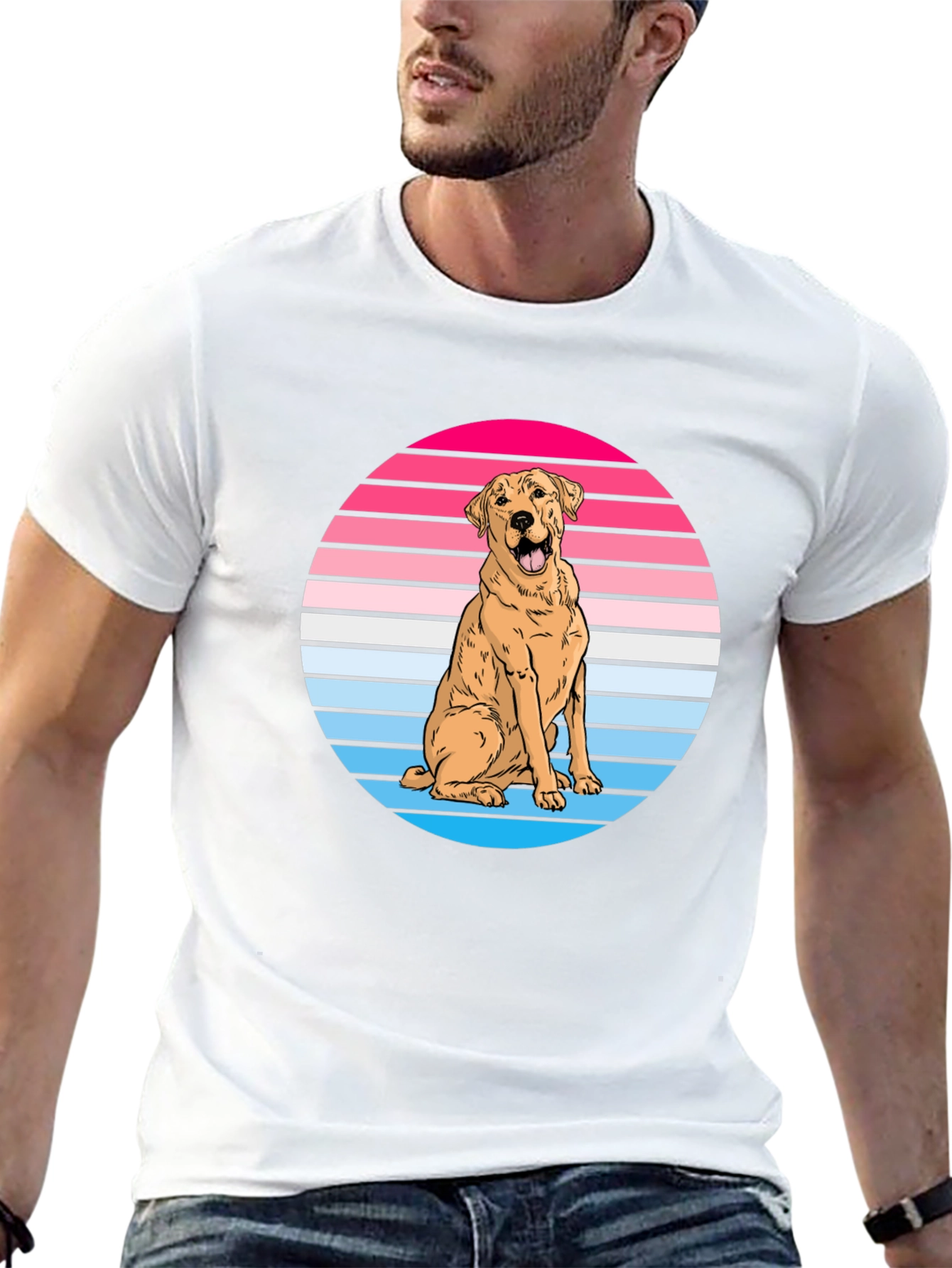 Black Retro Dog Graphic Tee - Labrador Lover Shirt view 13
