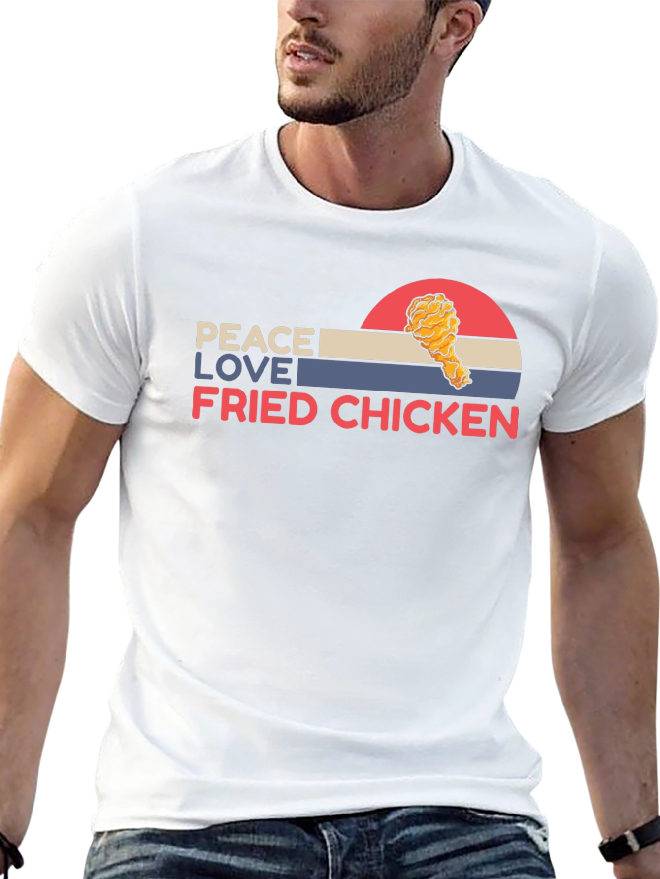 Black Peace Love Fried Chicken Graphic Tee view 13