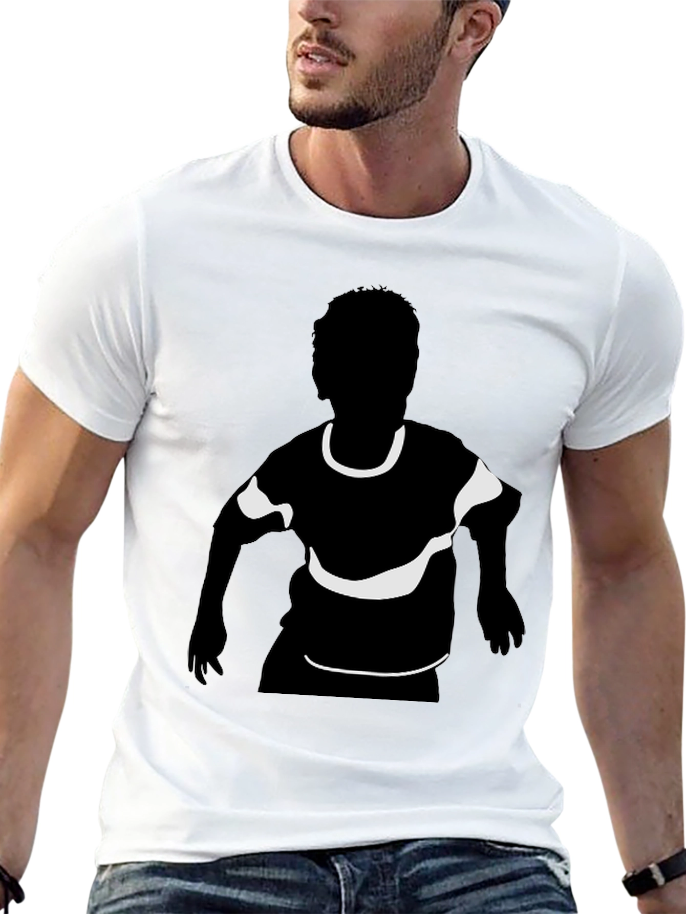 Black Black T-Shirt with Child Silhouette Graphic Print view 13