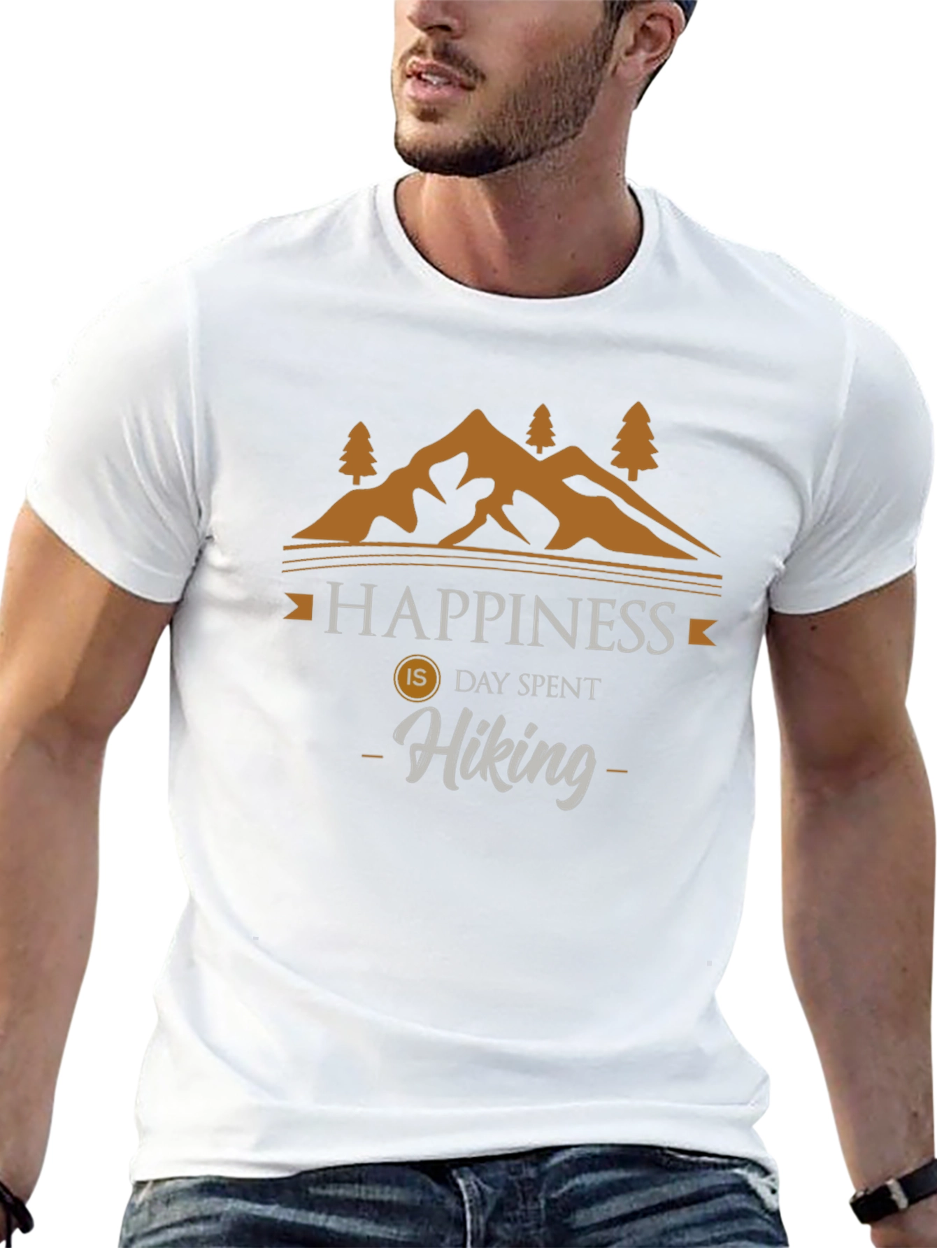 Black Happiness is Hiking T-Shirt | Outdoor Adventure Tee view 13