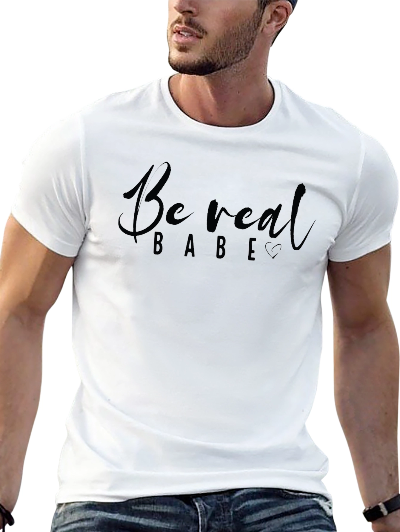 Black Be Real Babe Graphic T-Shirt - Casual Comfort Tee view 13