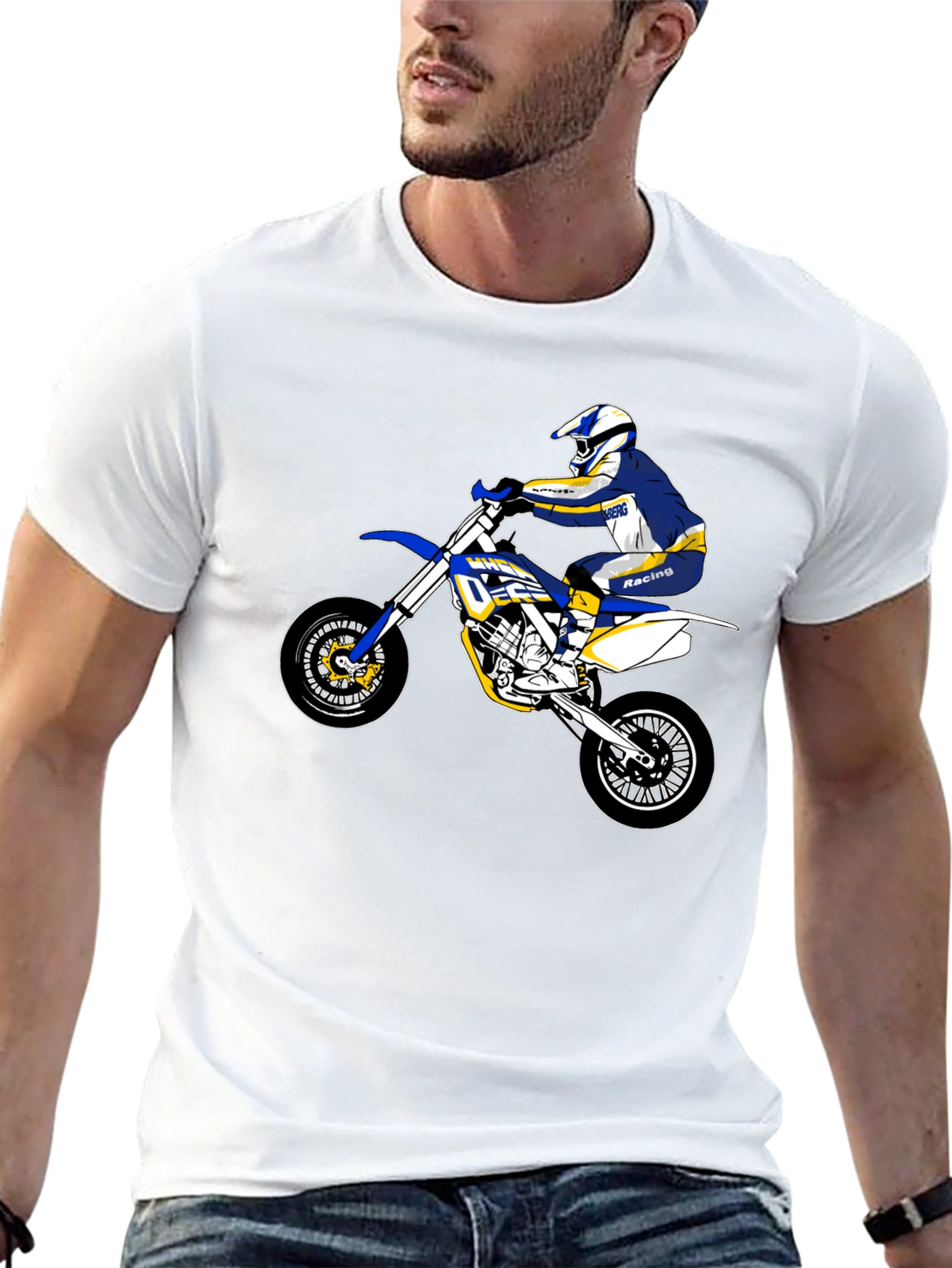 Black Dirt Bike Rider Graphic Tee - Black view 13