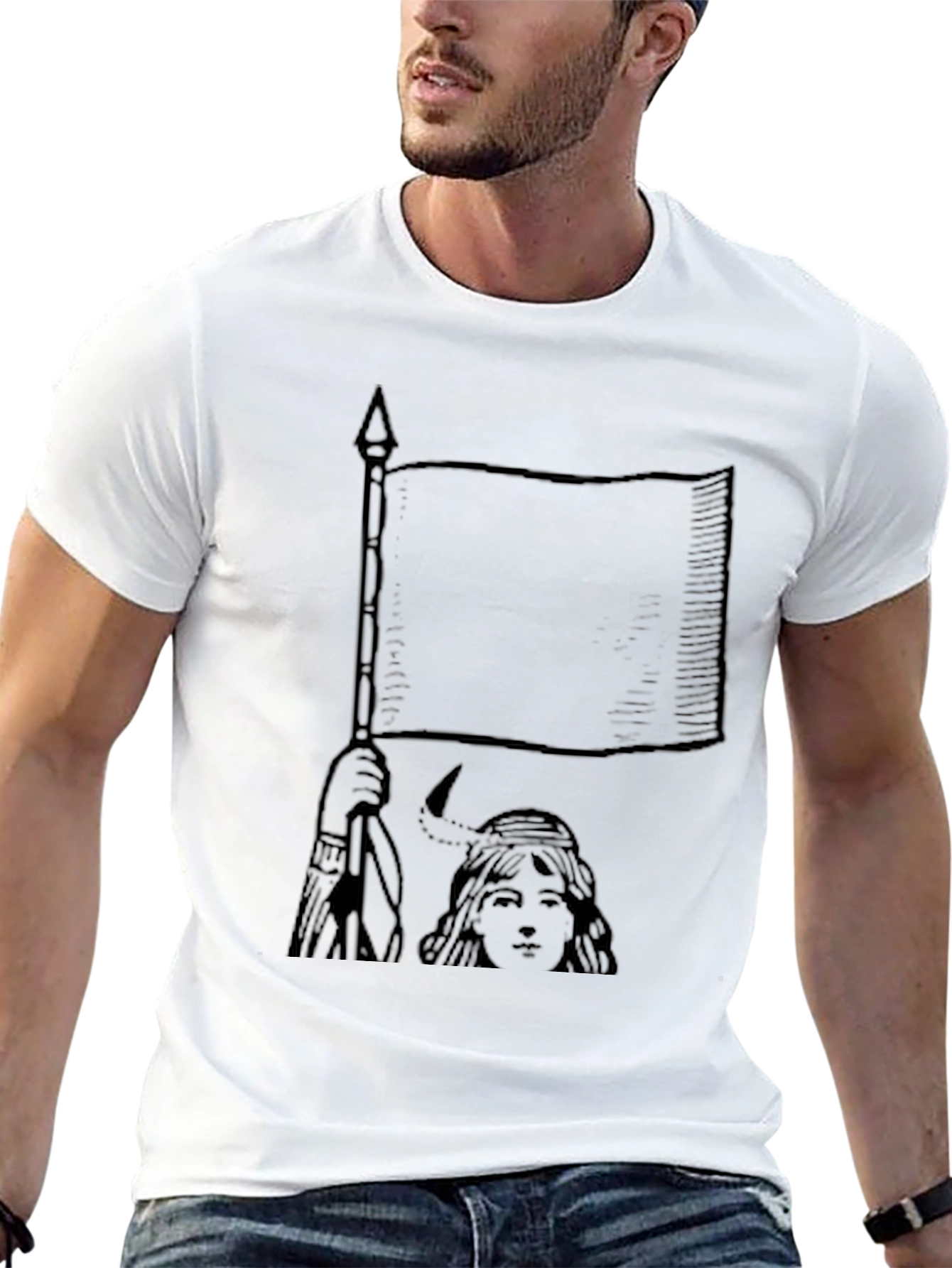 Black Flagbearer Graphic Tee - Unisex Black T-Shirt view 13