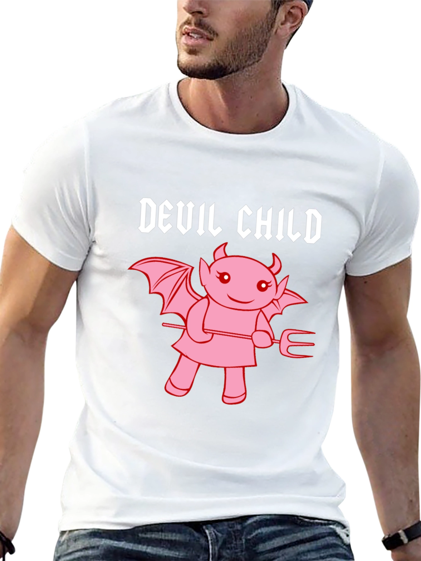 Black Devil Child Graphic Tee - Unisex Black T-Shirt view 13