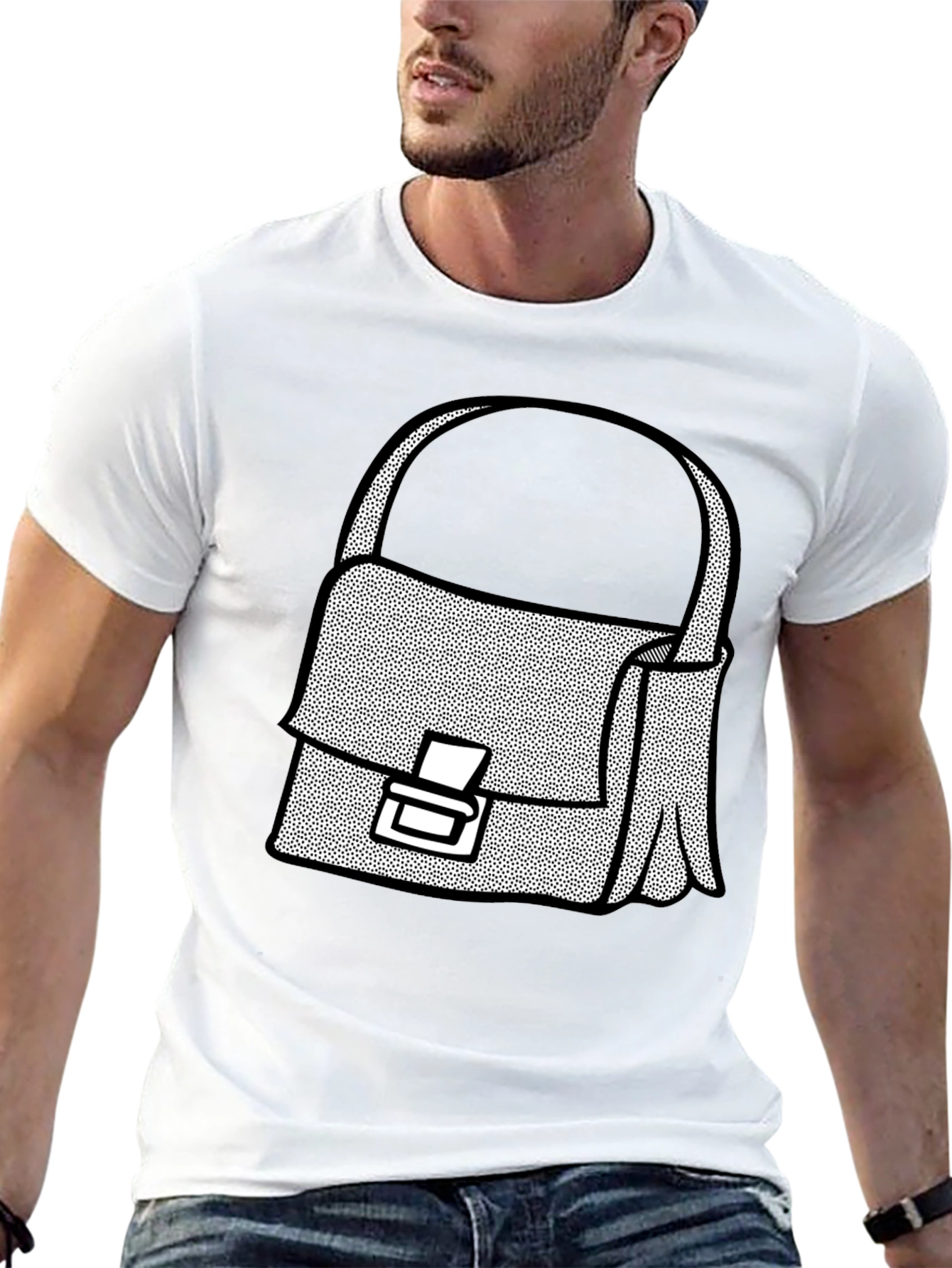 Black Satchel Graphic T-Shirt - Stylish Casual Wear view 13