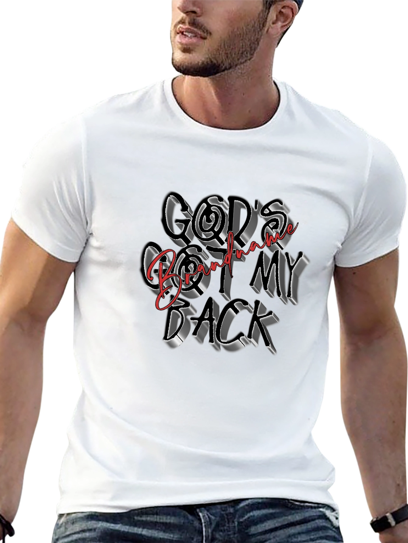 Black God's Got My Back Graphic Tee - Black view 13