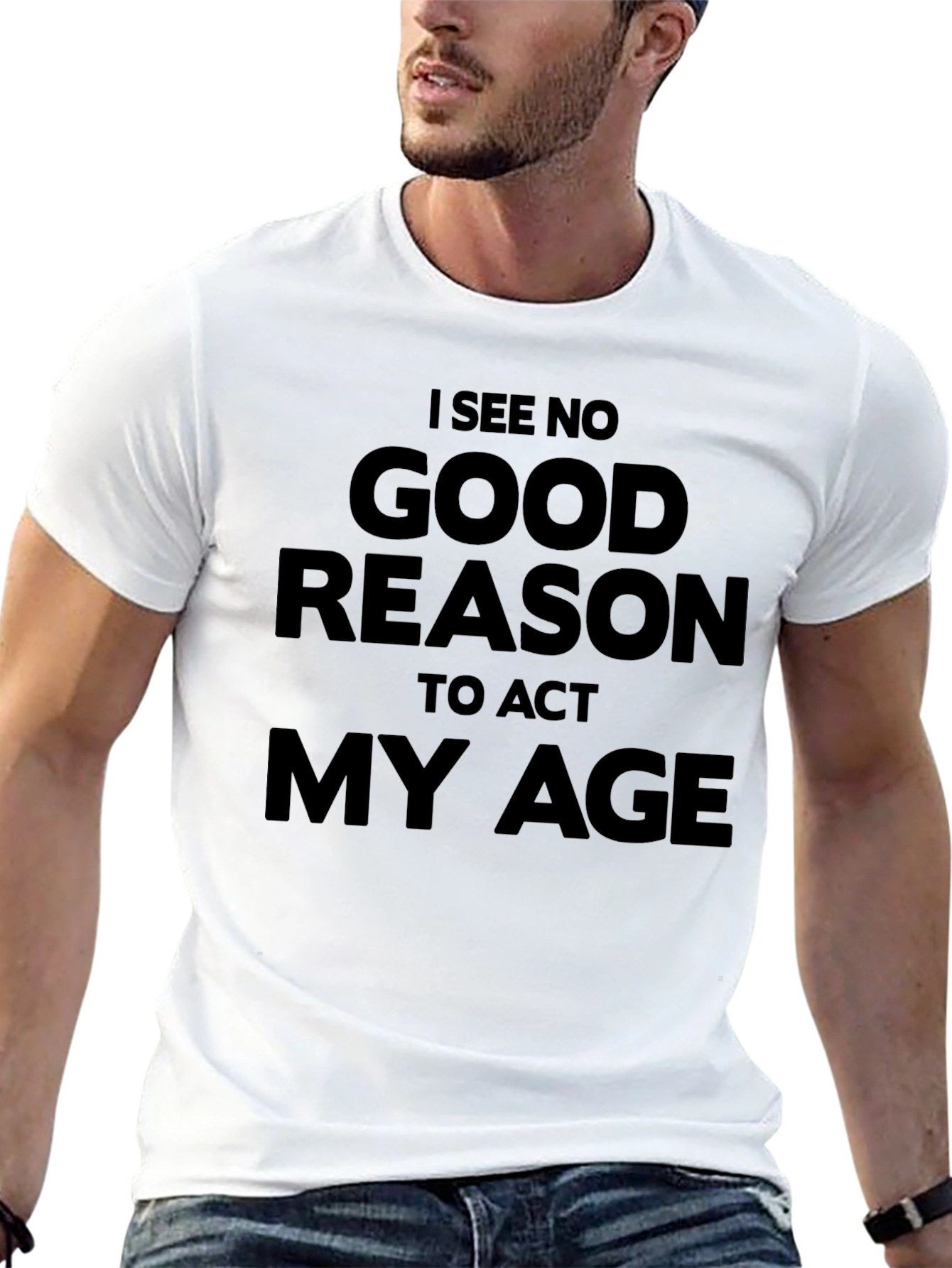 Black Funny 'Act My Age' Graphic Tee - Black view 13