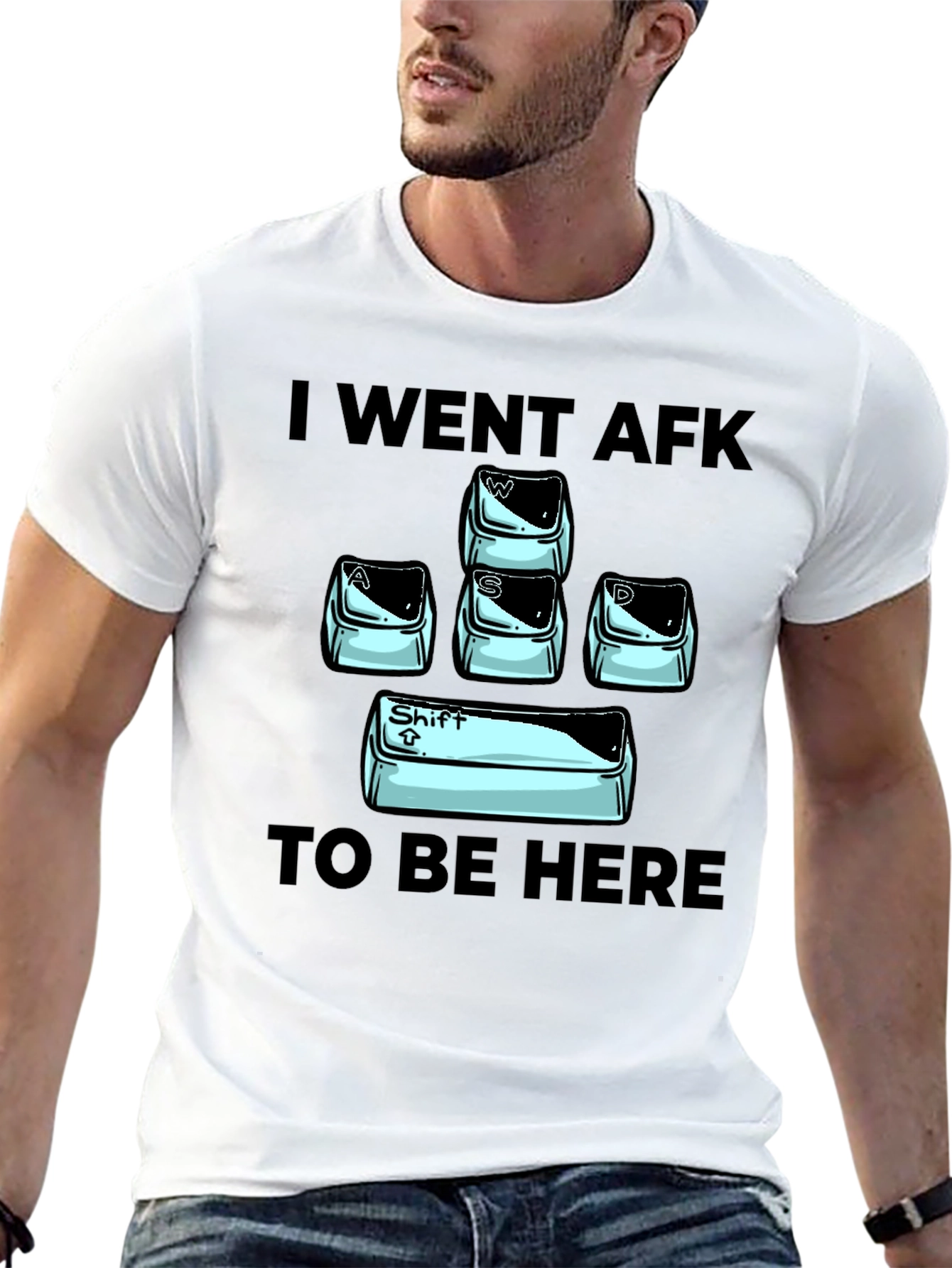Black Gamer 'I Went AFK' Black Graphic T-Shirt view 13