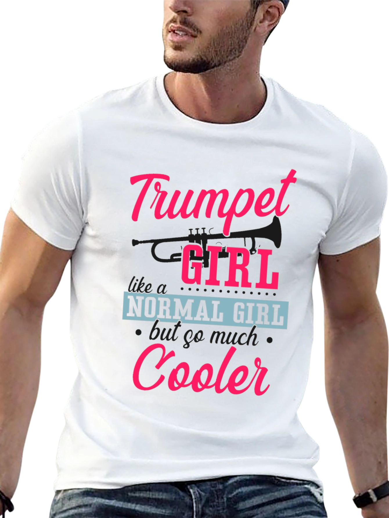 Black Trumpet Girl T-Shirt - Cooler Than Normal! view 13