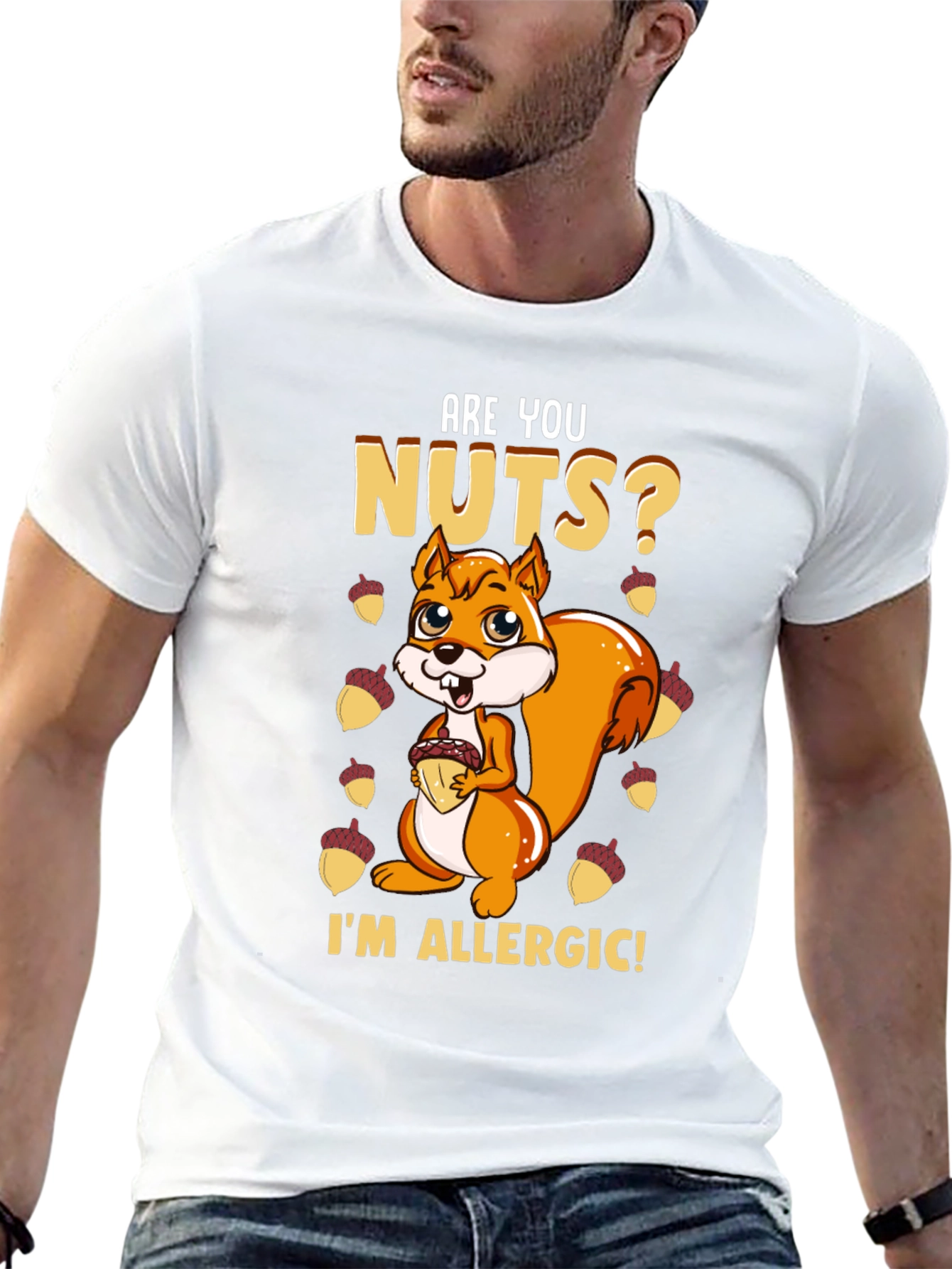 Black Funny Squirrel Nut Allergy T-Shirt view 13