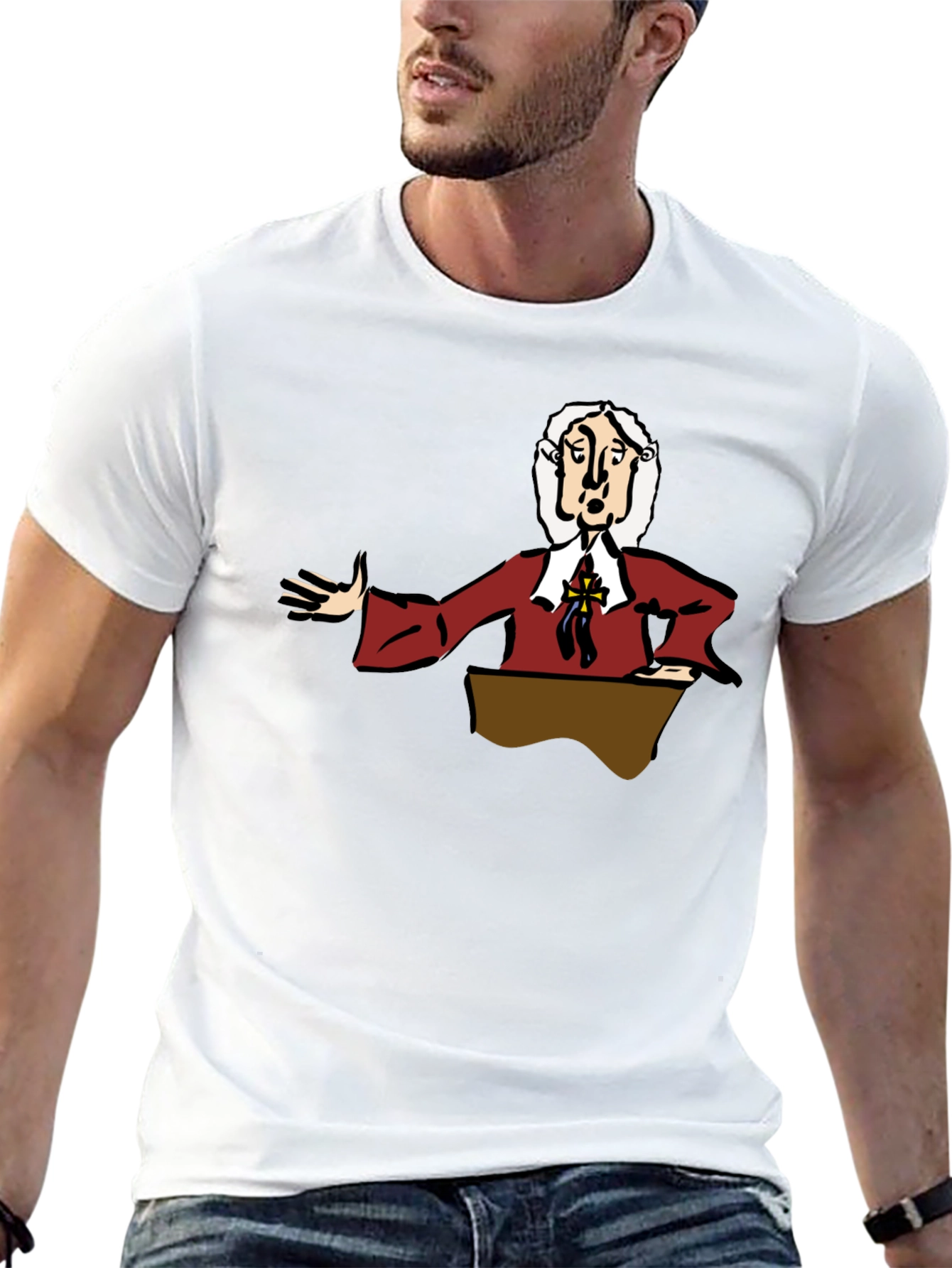 Black Cartoon Preacher Black T-Shirt view 13