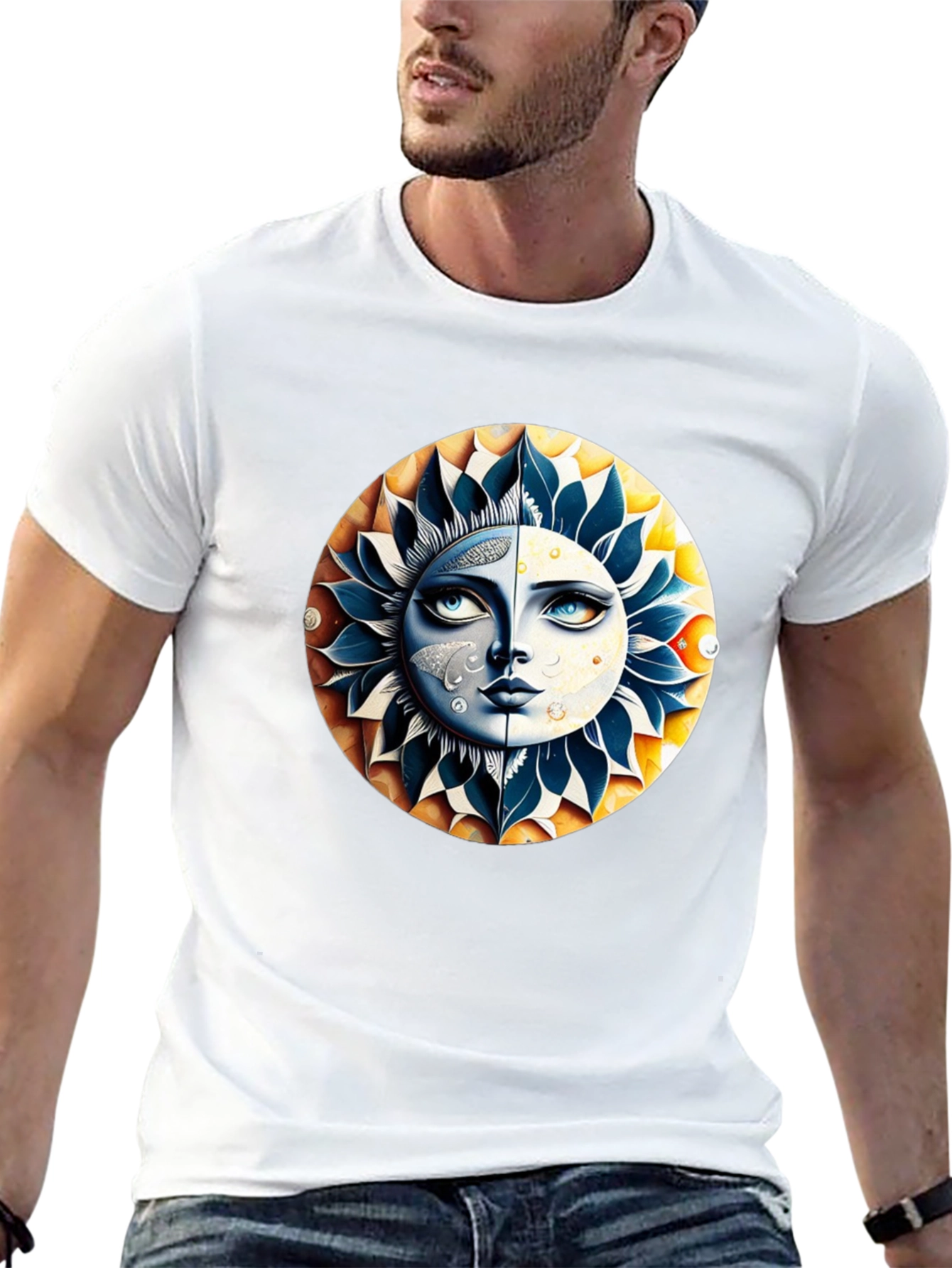 Black Celestial Sun & Moon Graphic Tee view 13
