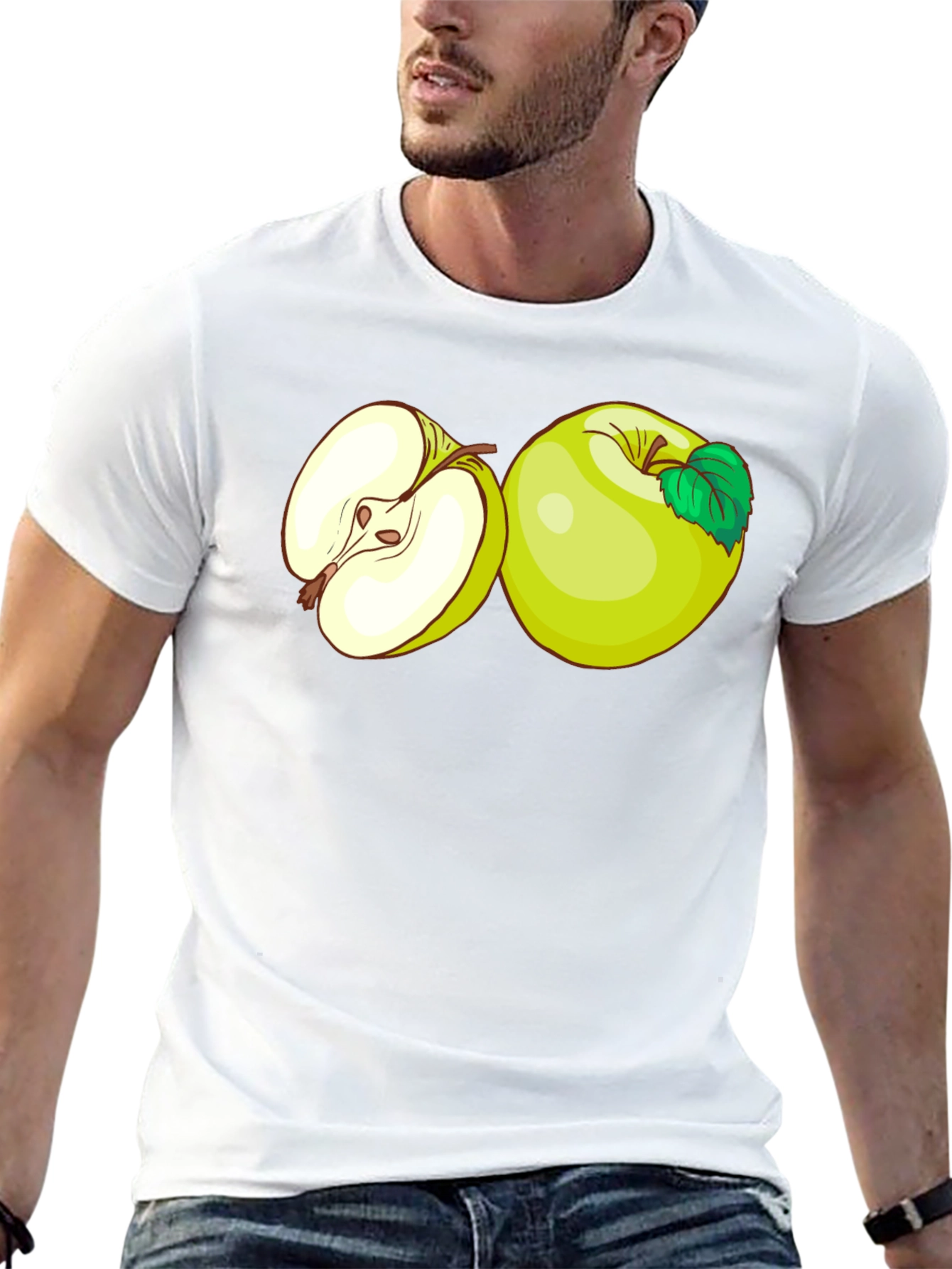 Black Apple Graphic Black T-Shirt view 13