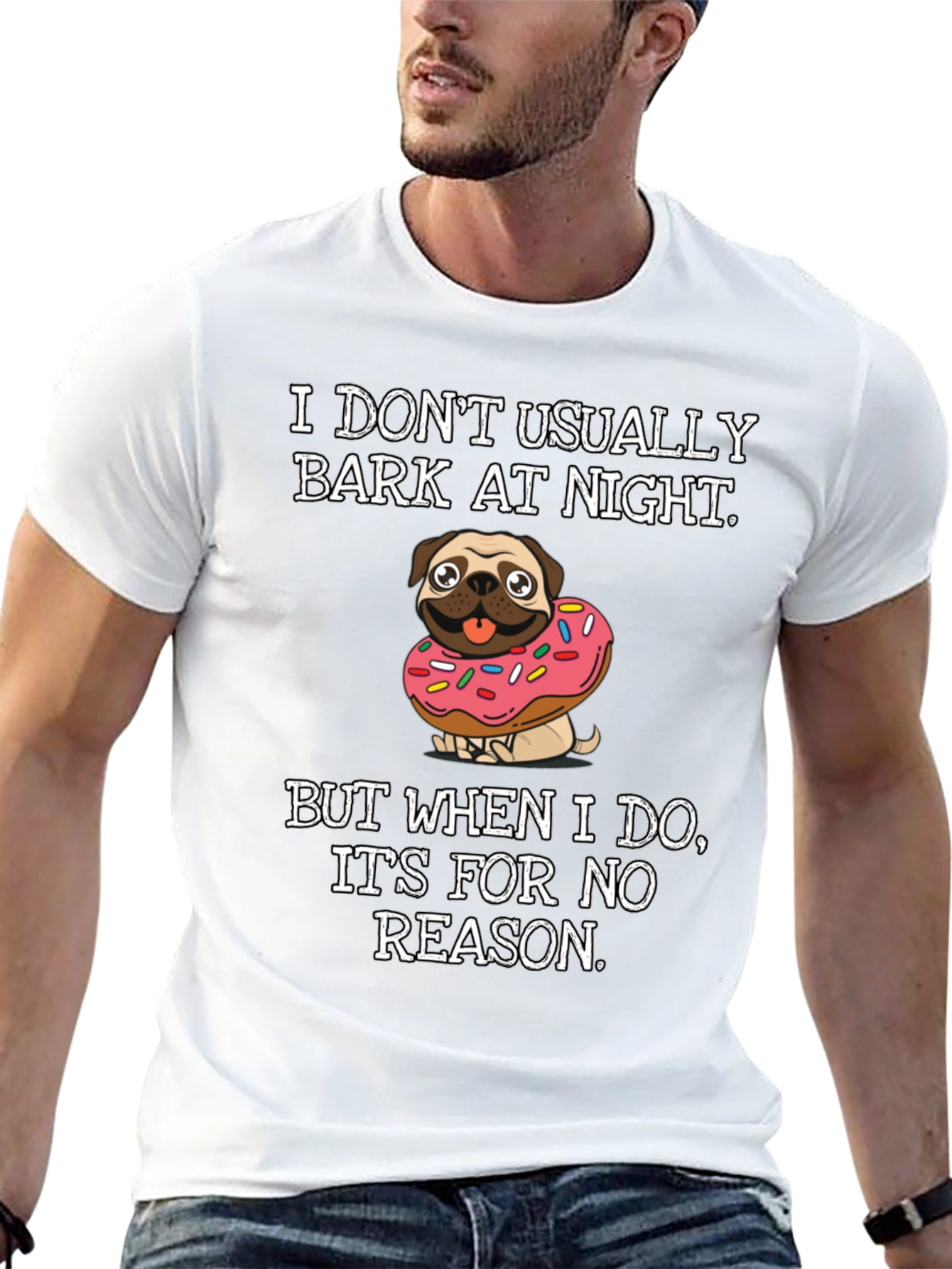 Black Dog Donut T-Shirt: I Don't Usually Bark view 13