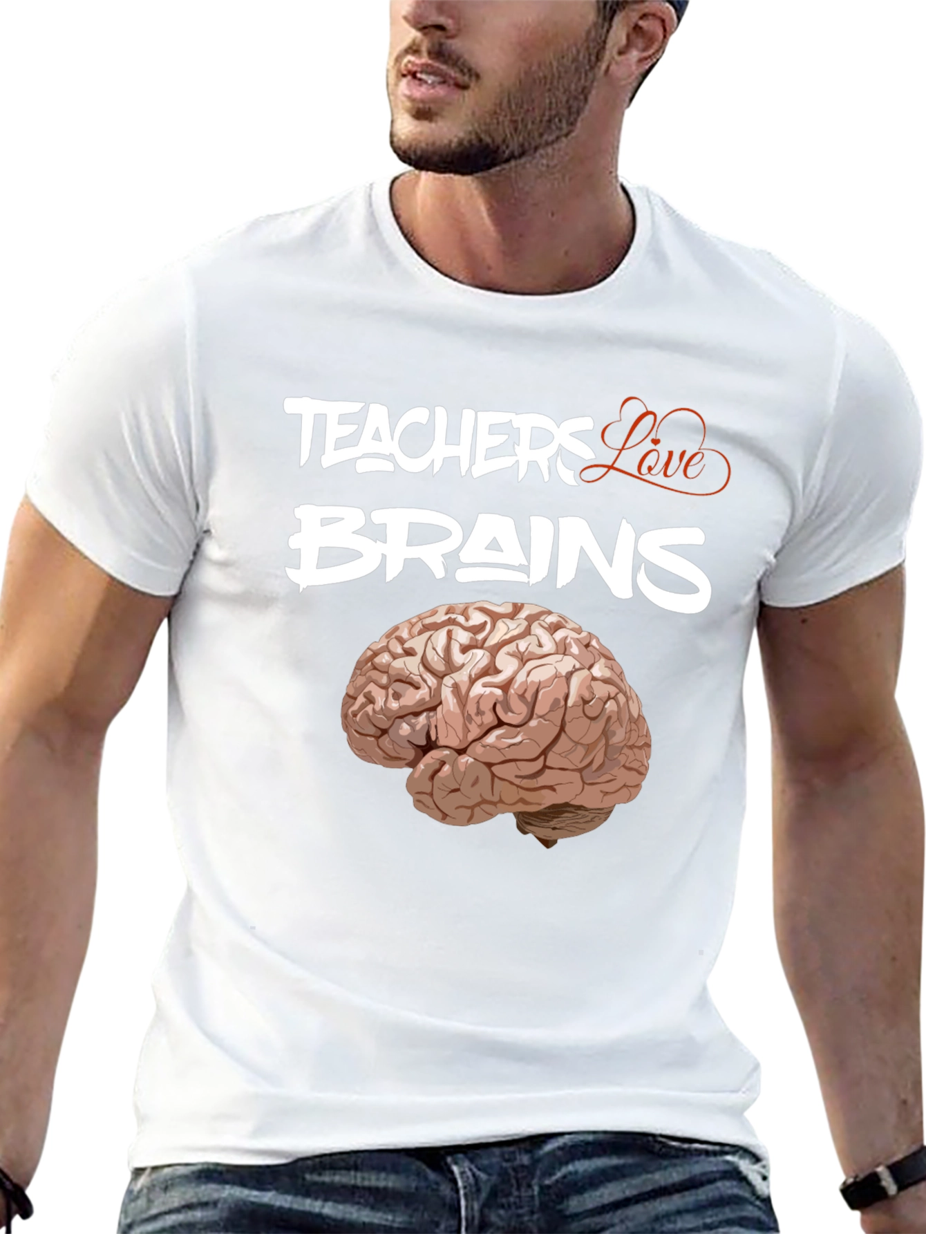 Black Teachers Love Brains Graphic T-Shirt view 13