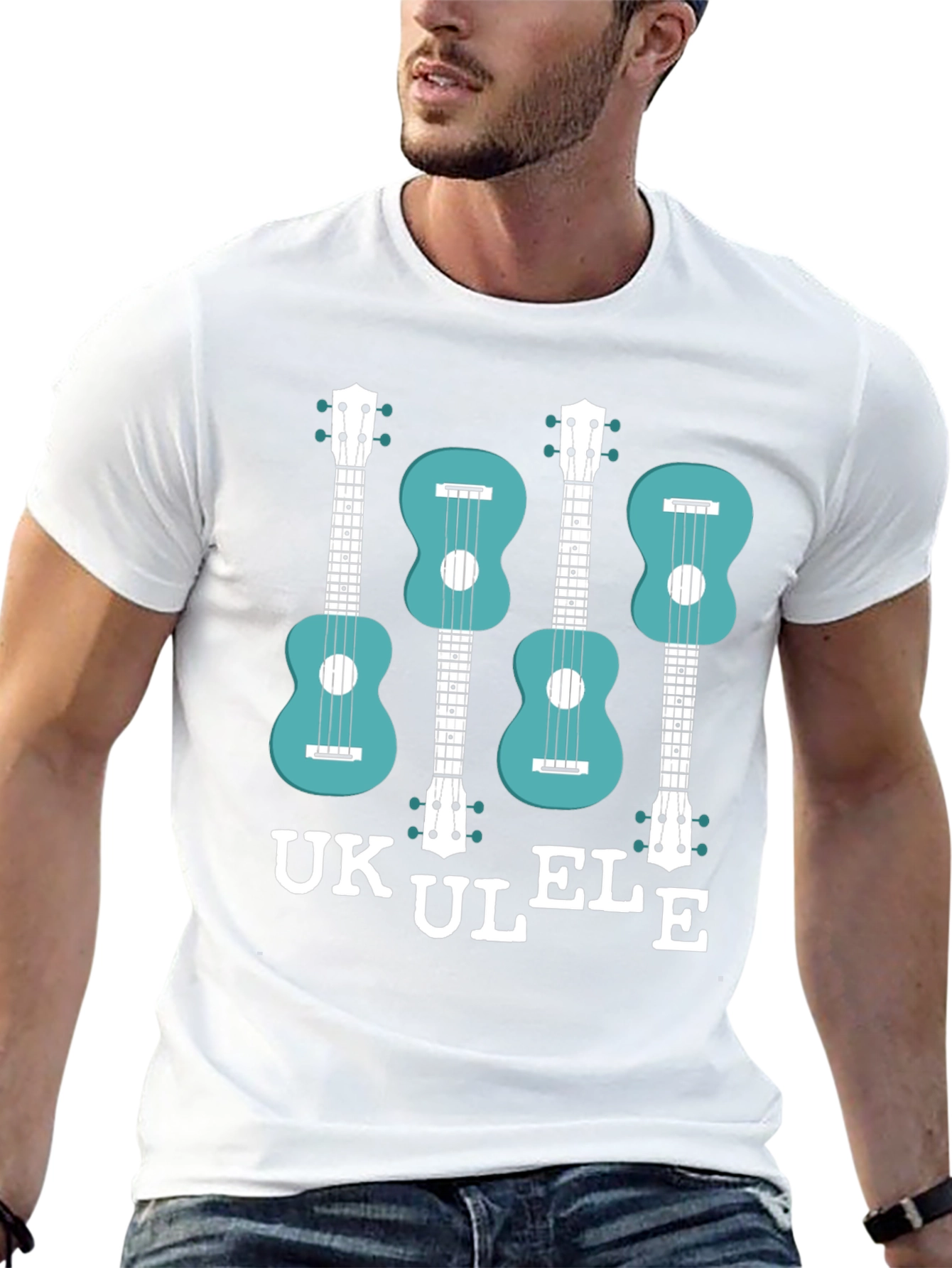 Black Ukulele Graphic T-Shirt - Musical Instrument Tee view 13