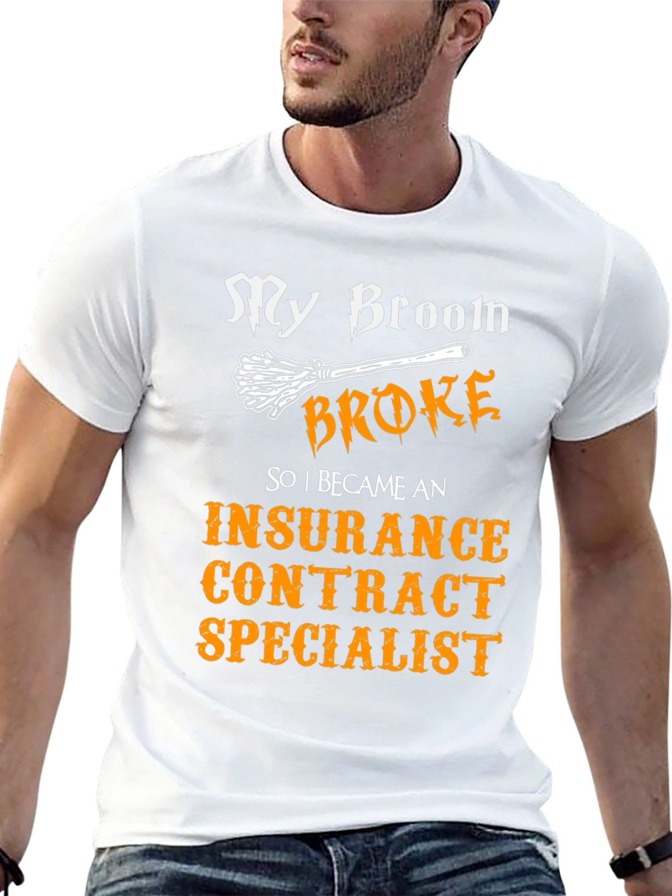 Black Insurance Contract Specialist T-Shirt - My Broom Broke view 13