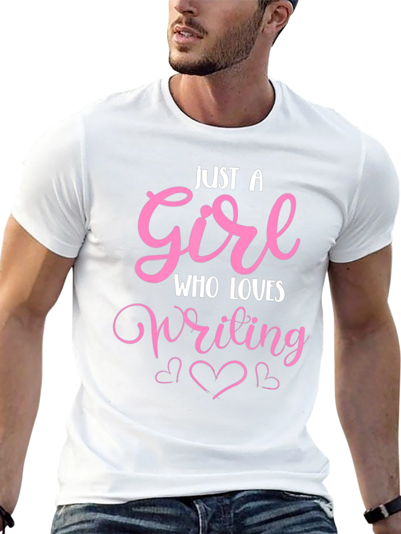 Black Just a Girl Who Loves Writing T-Shirt view 13