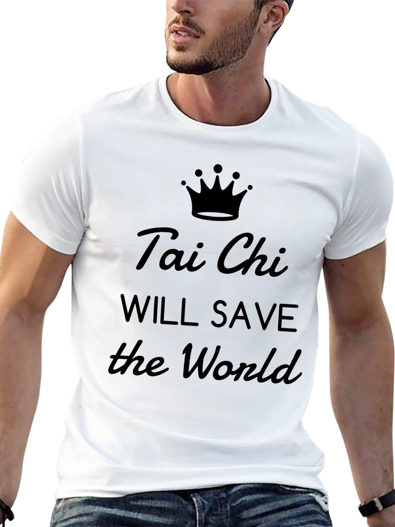 Black Tai Chi Will Save The World Graphic Tee view 13