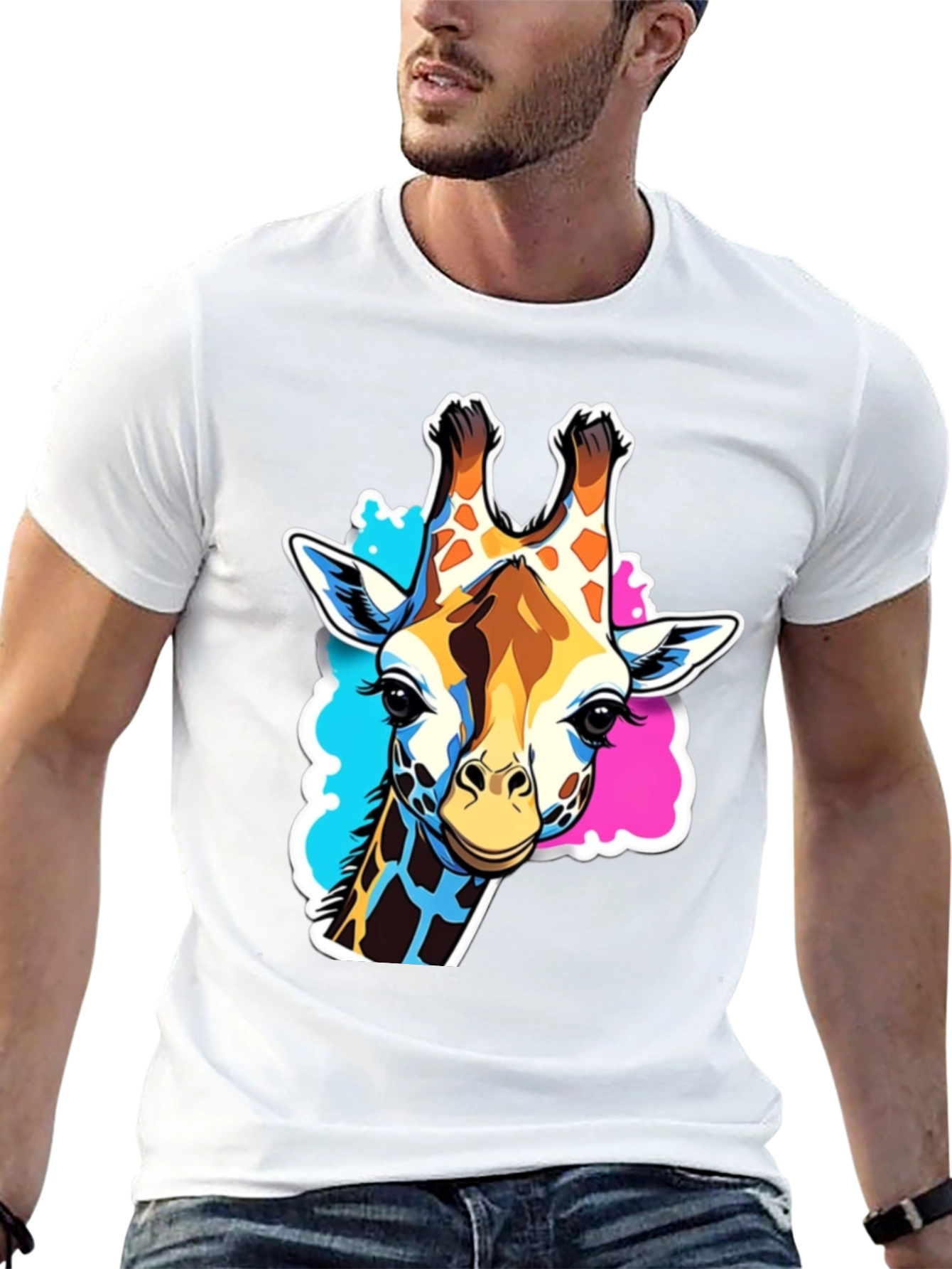 Giraffe Graphic Tee - Stylish Black T-Shirt - 13
