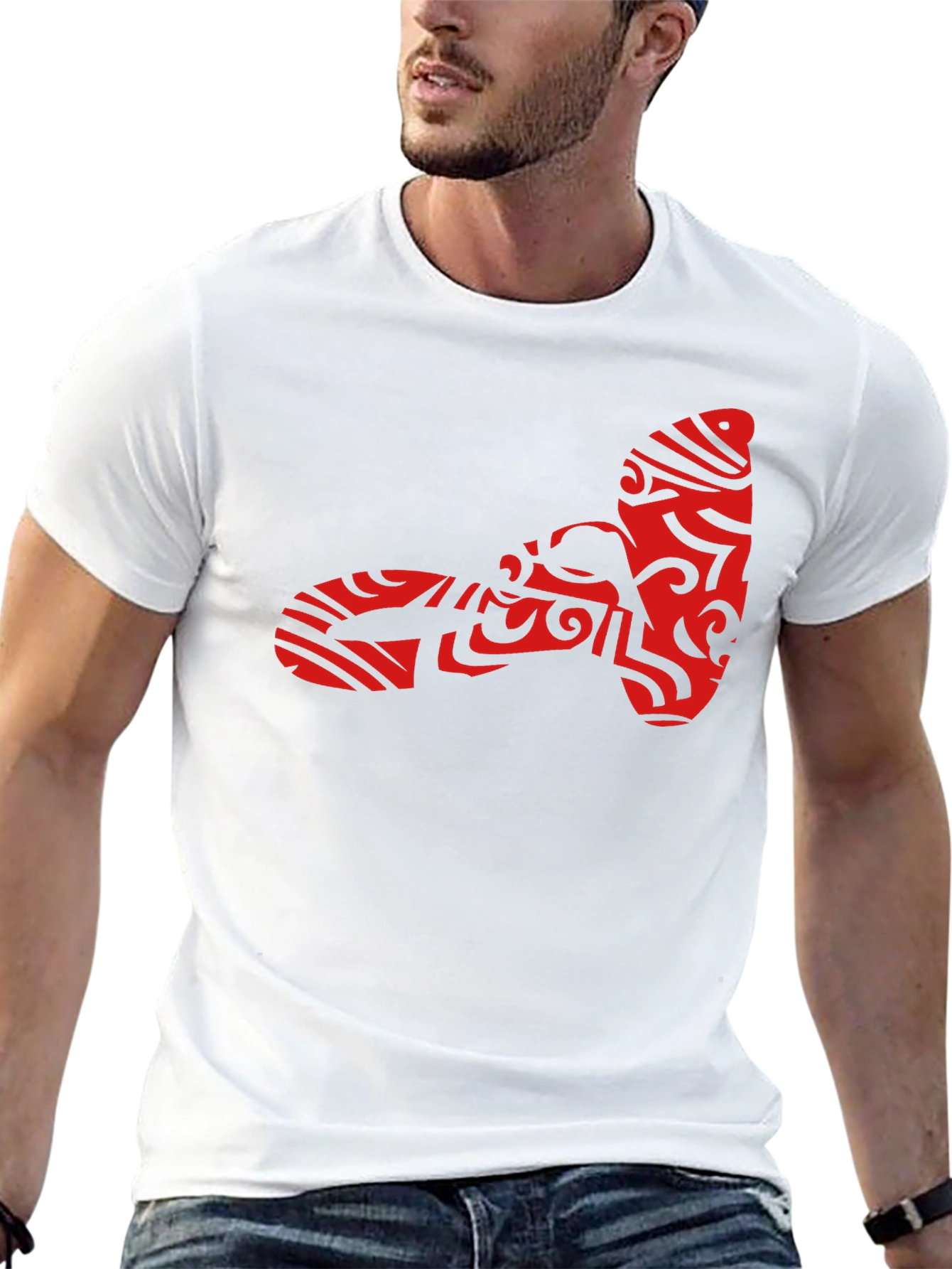 Black Tribal Tattoo Hammer Graphic Black T-Shirt view 13