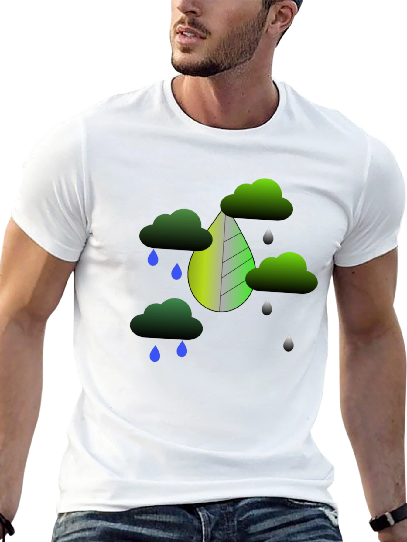 Black Nature-Inspired Graphic Tee view 13