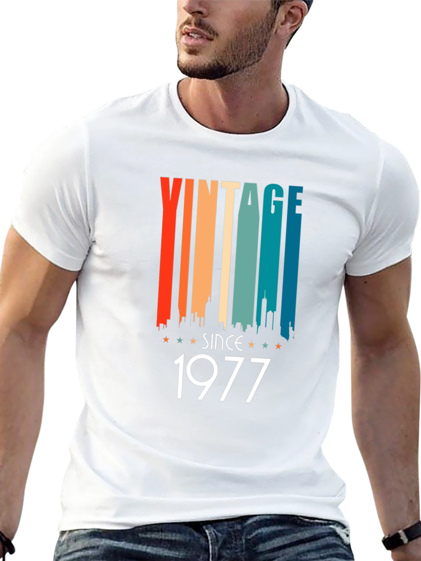 Black Vintage Since 1977 Retro Style T-Shirt view 13