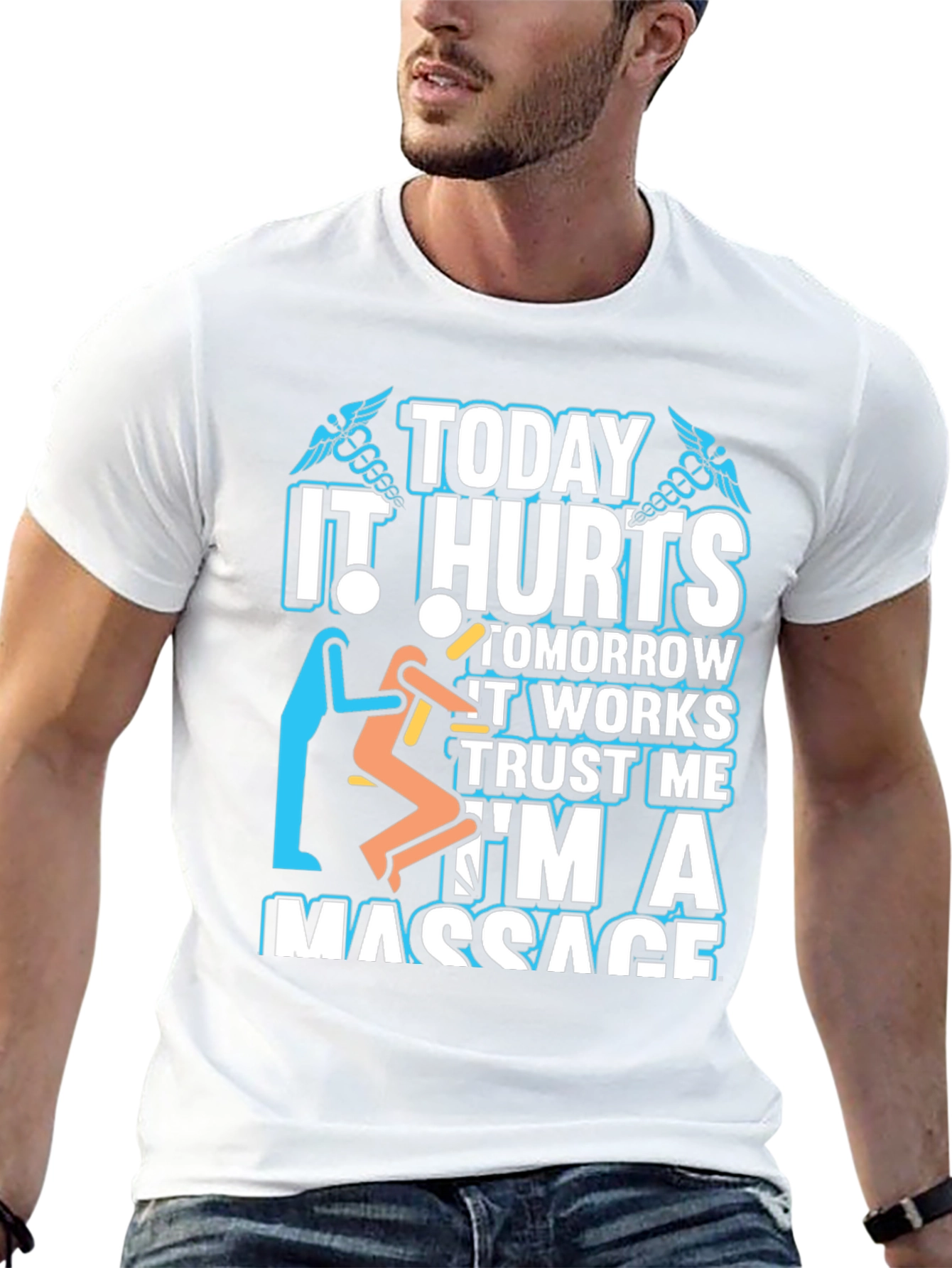 Black Massage Therapist T-Shirt - Today It Hurts view 13