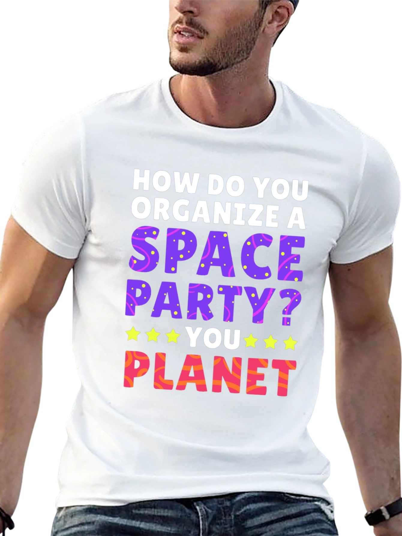 Black Space Party T-Shirt: How Do You Planet? view 13