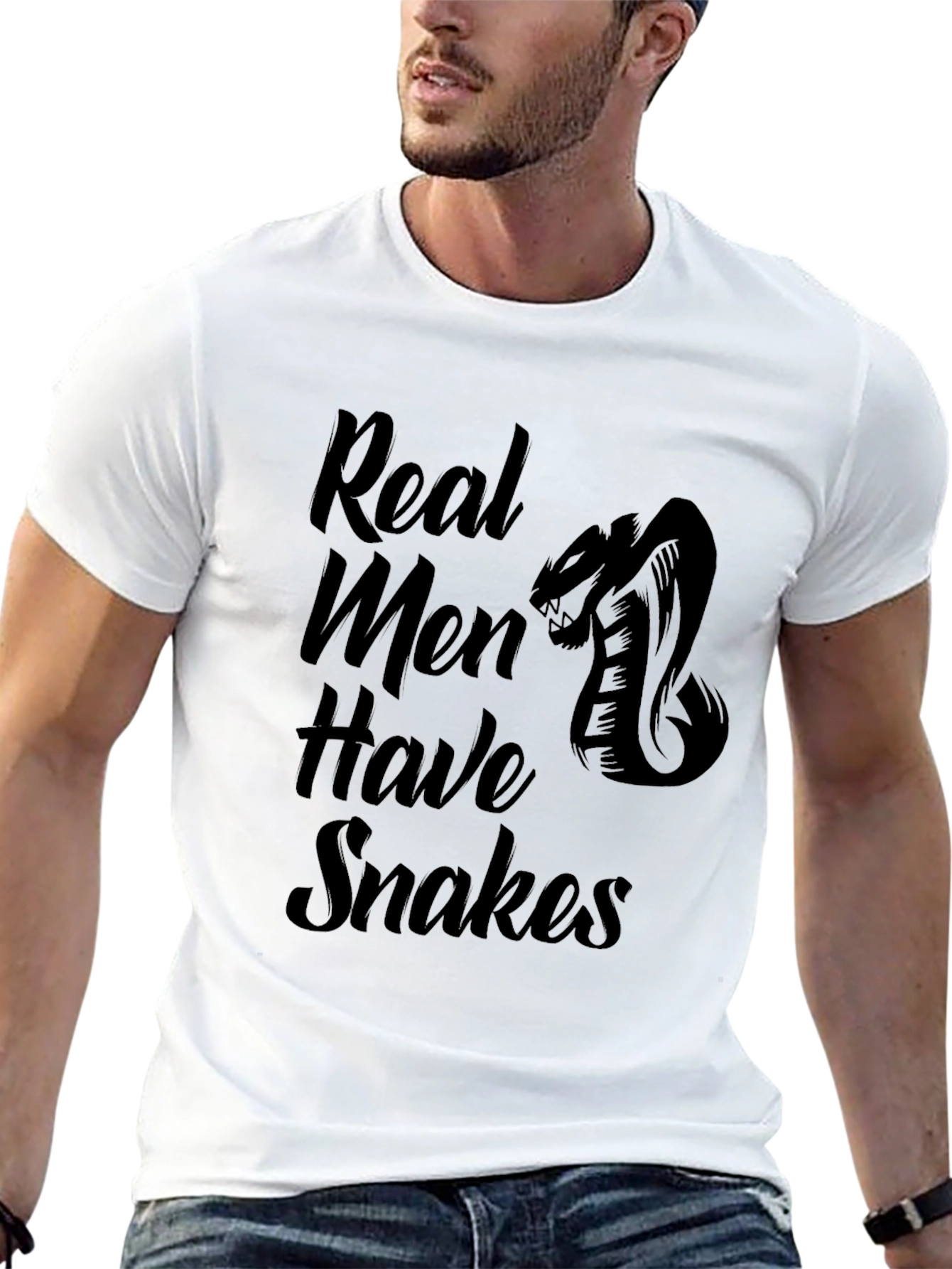 Black Real Men Have Snakes Graphic Tee view 13