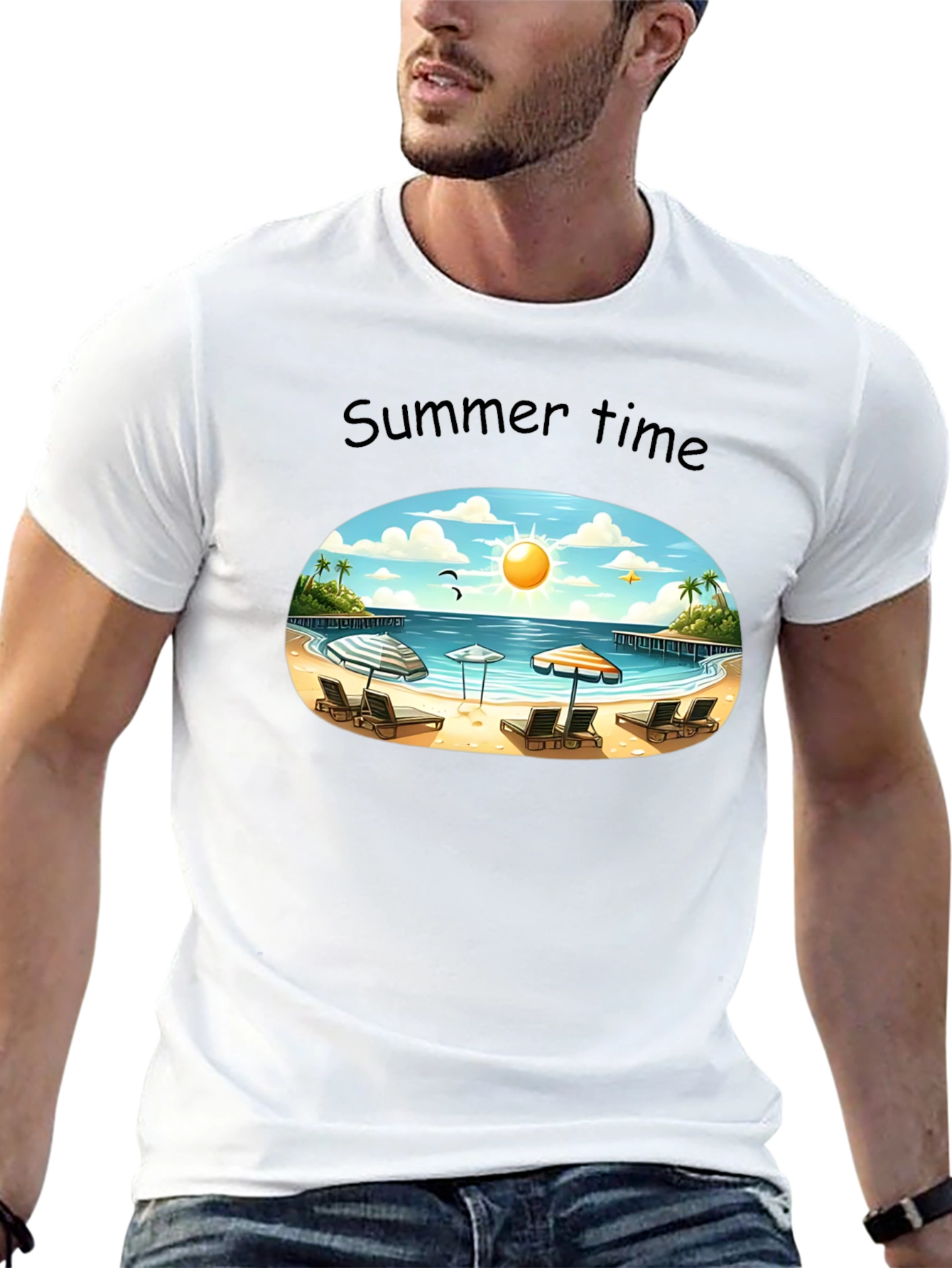 Black Summer Beach T-Shirt view 13