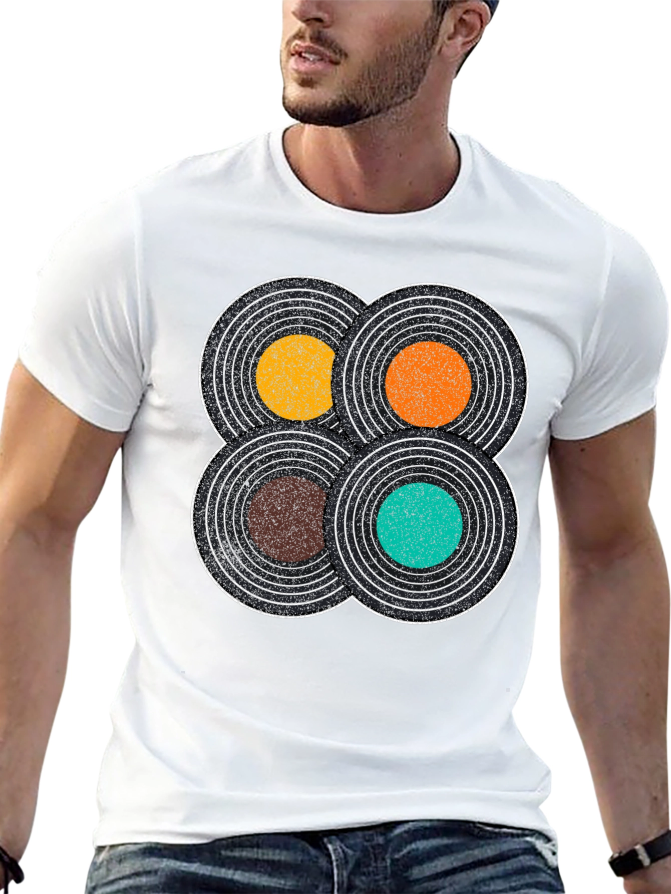 Black Retro Record T-Shirt: Vintage Vinyl Design Tee view 13
