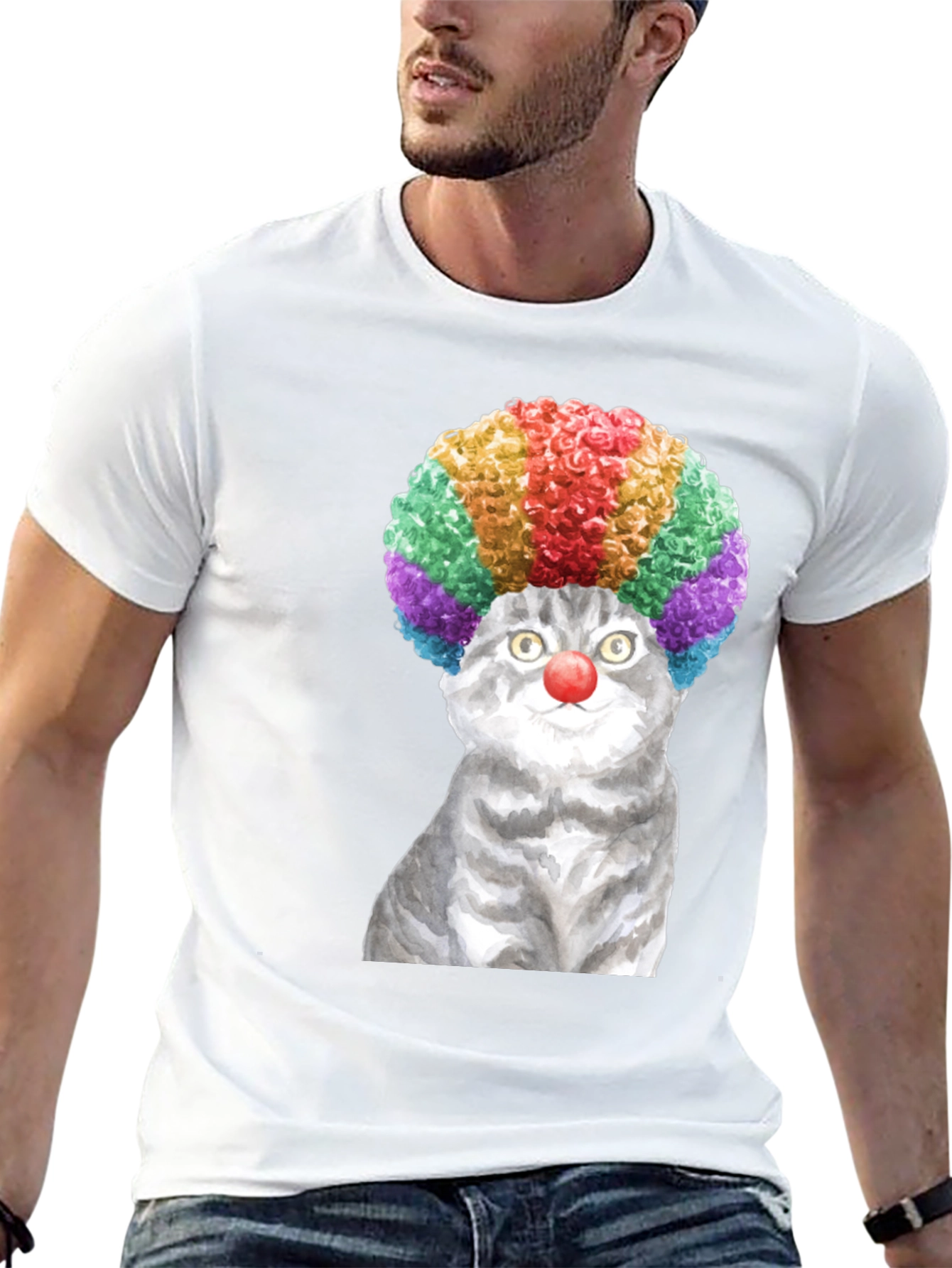 Black Clown Cat Graphic Tee - Fun & Unique T-Shirt view 13