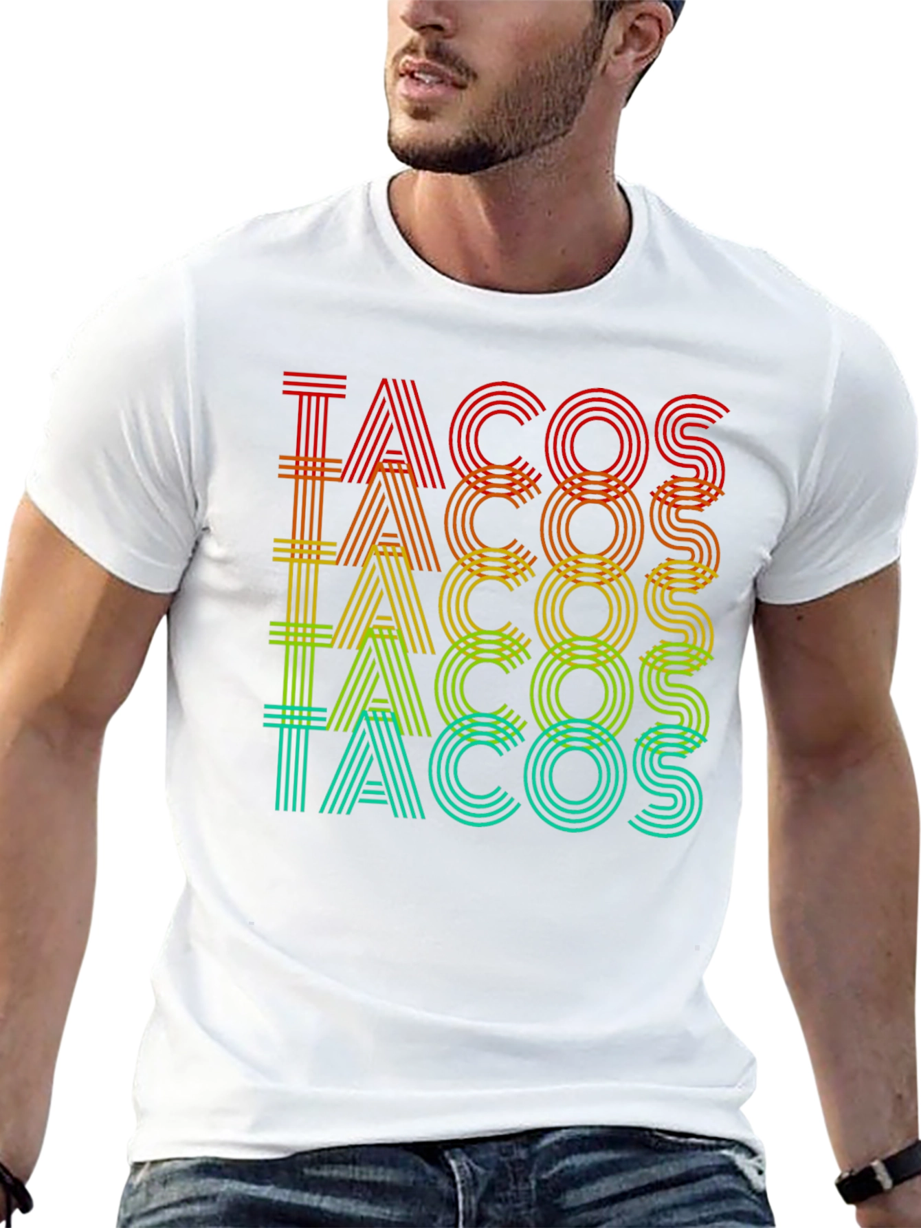 Black Tacos Graphic Print Crew Neck T-Shirt view 13