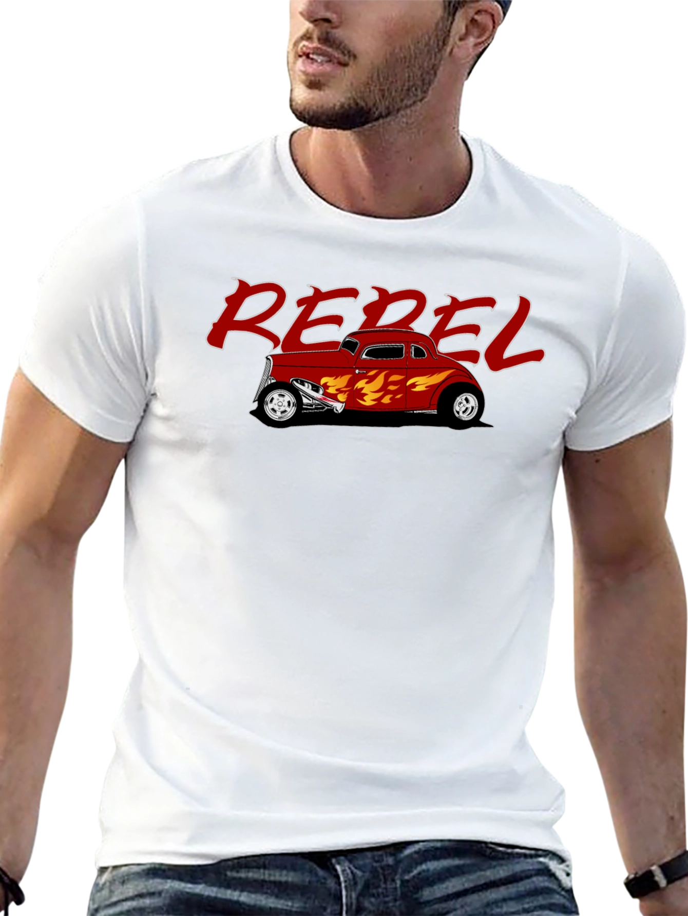 Black Rebel Hot Rod Flames Graphic T-Shirt view 13