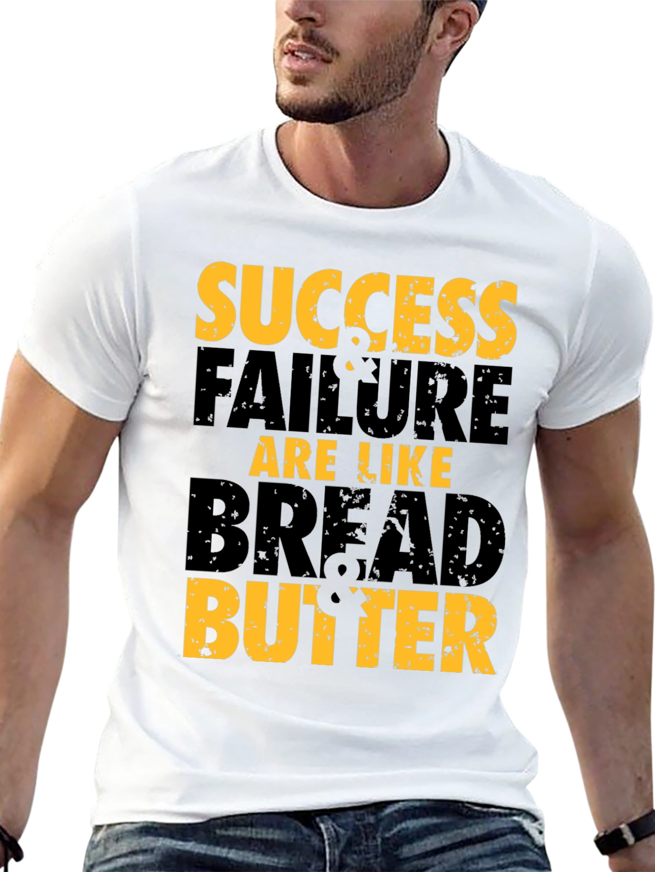 Black Success & Failure T-Shirt - Bread & Butter Motivational Tee view 13