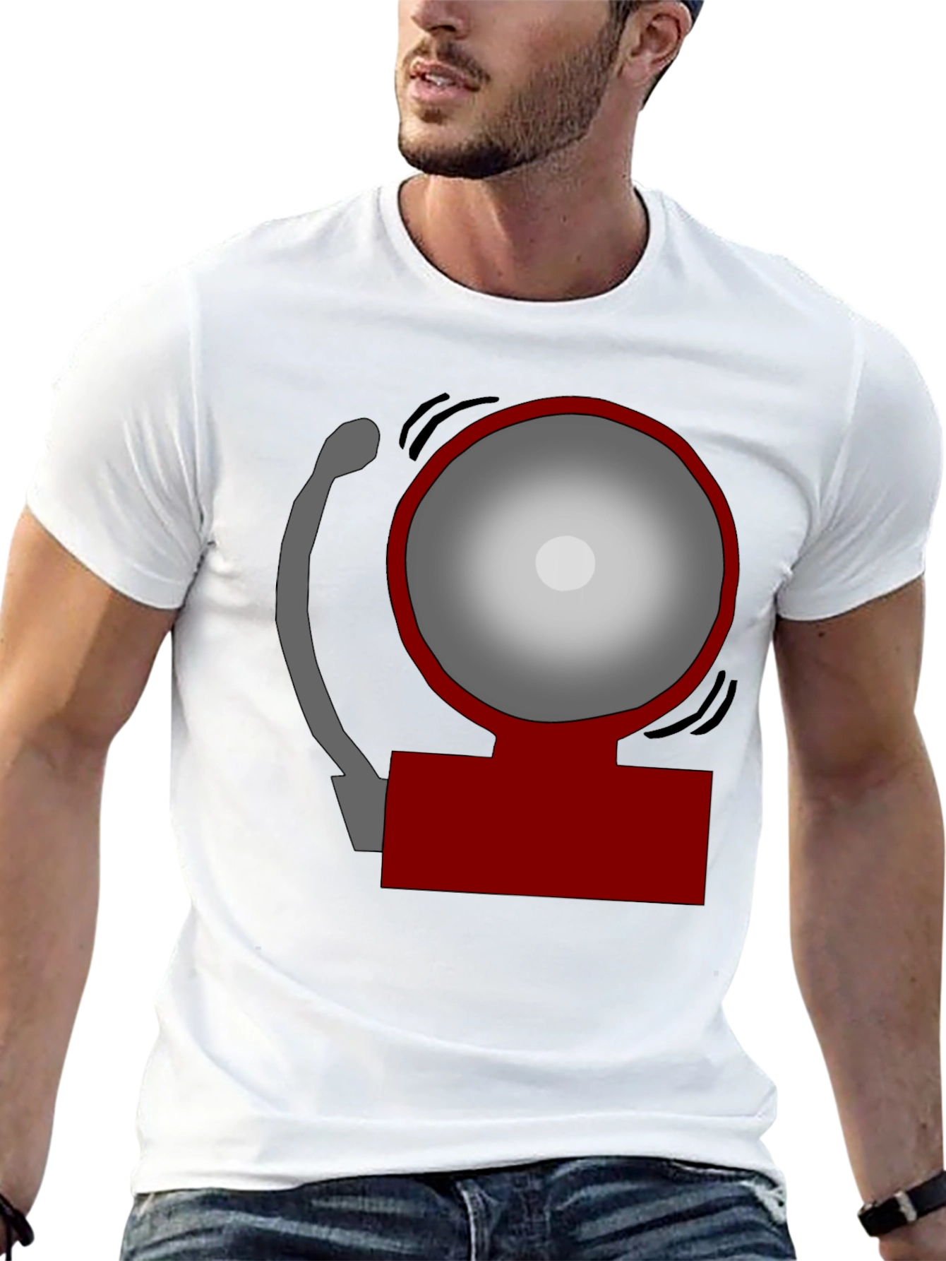 Black Novelty Fire Alarm Graphic T-Shirt view 13