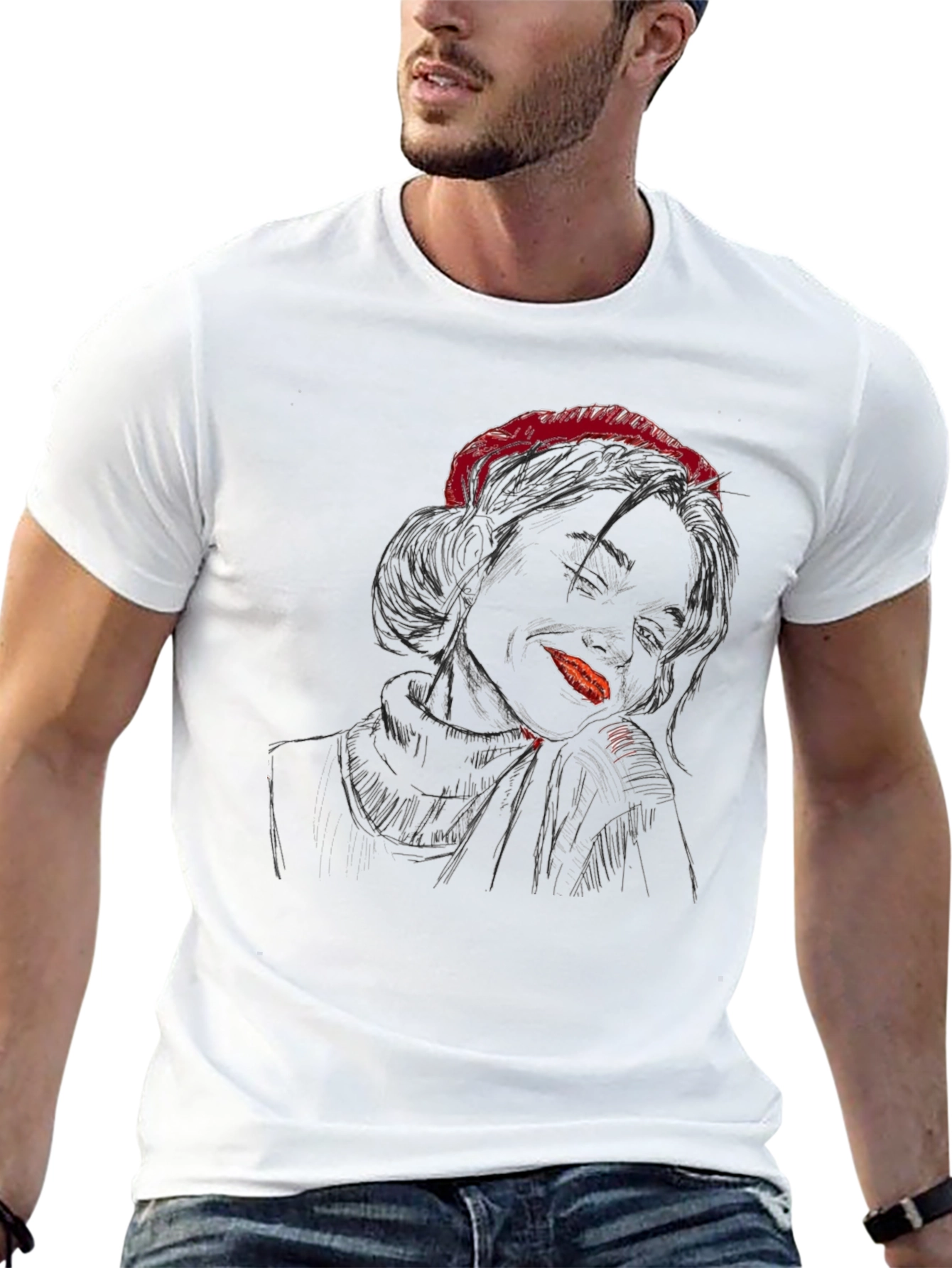 Black Sketch Art Graphic T-Shirt - Casual Black Tee view 13