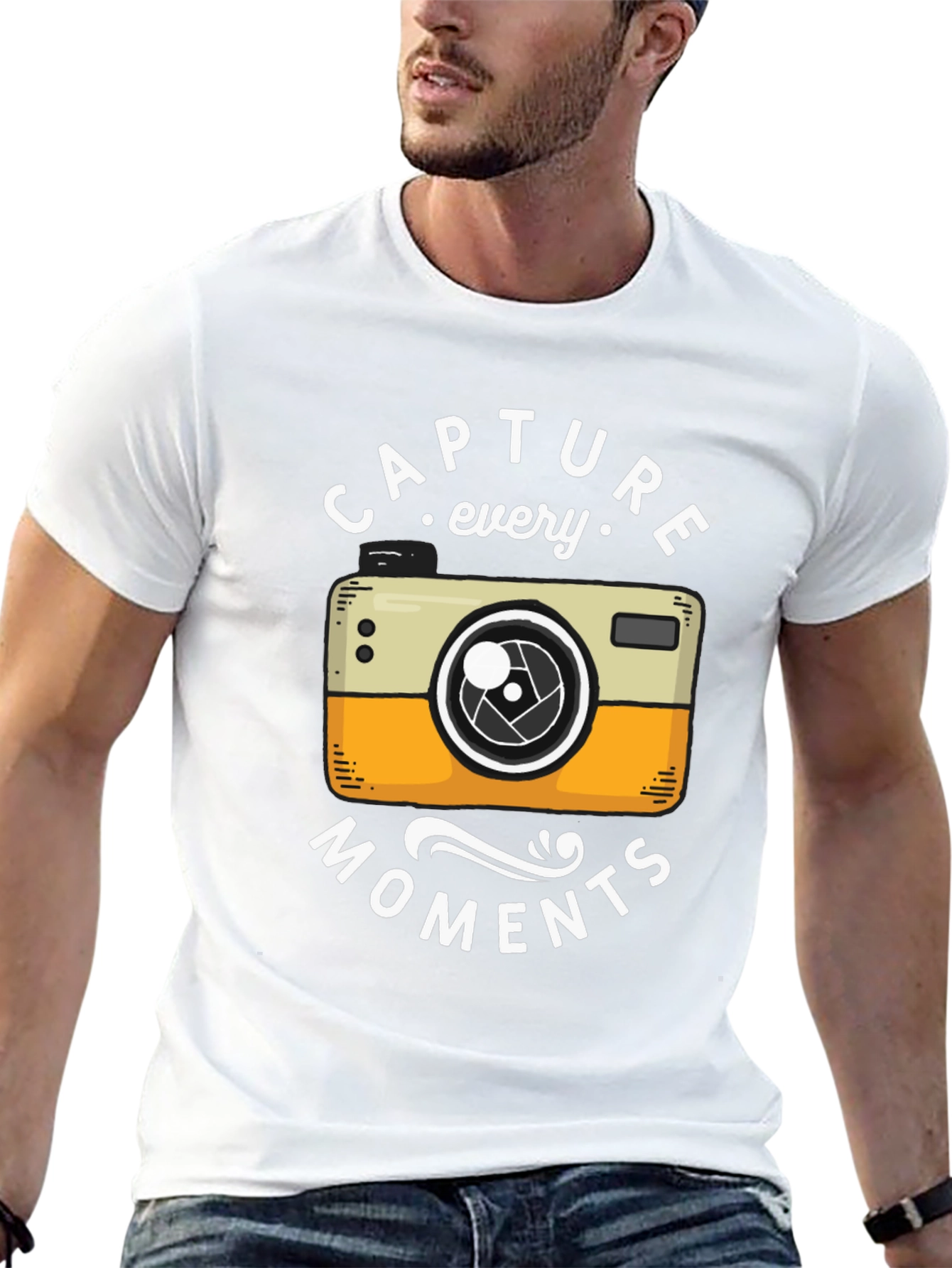 Black Capture Every Moment Camera Graphic T-Shirt view 13