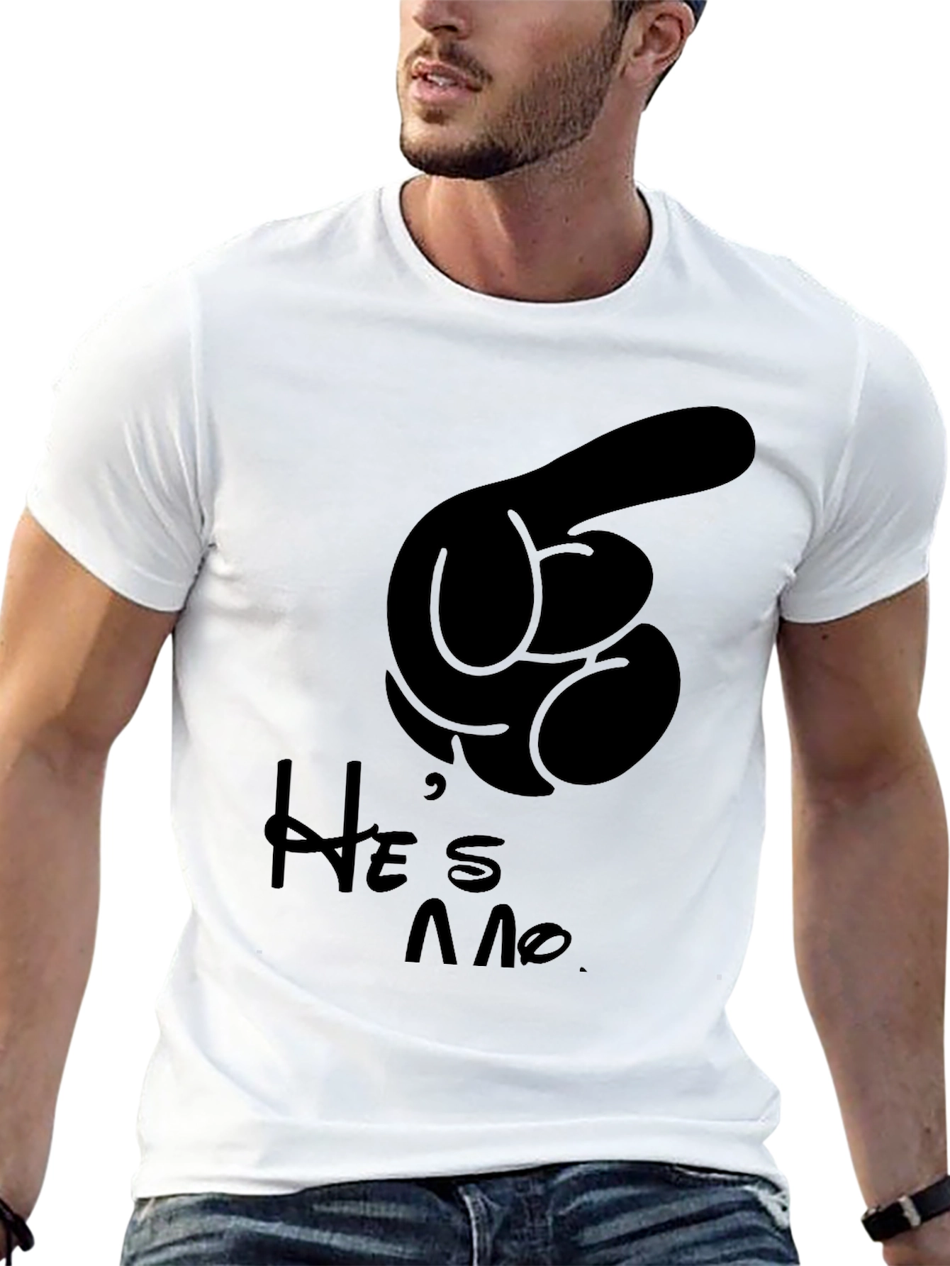 Black He's Mine Funny Matching Couple T-Shirt view 13