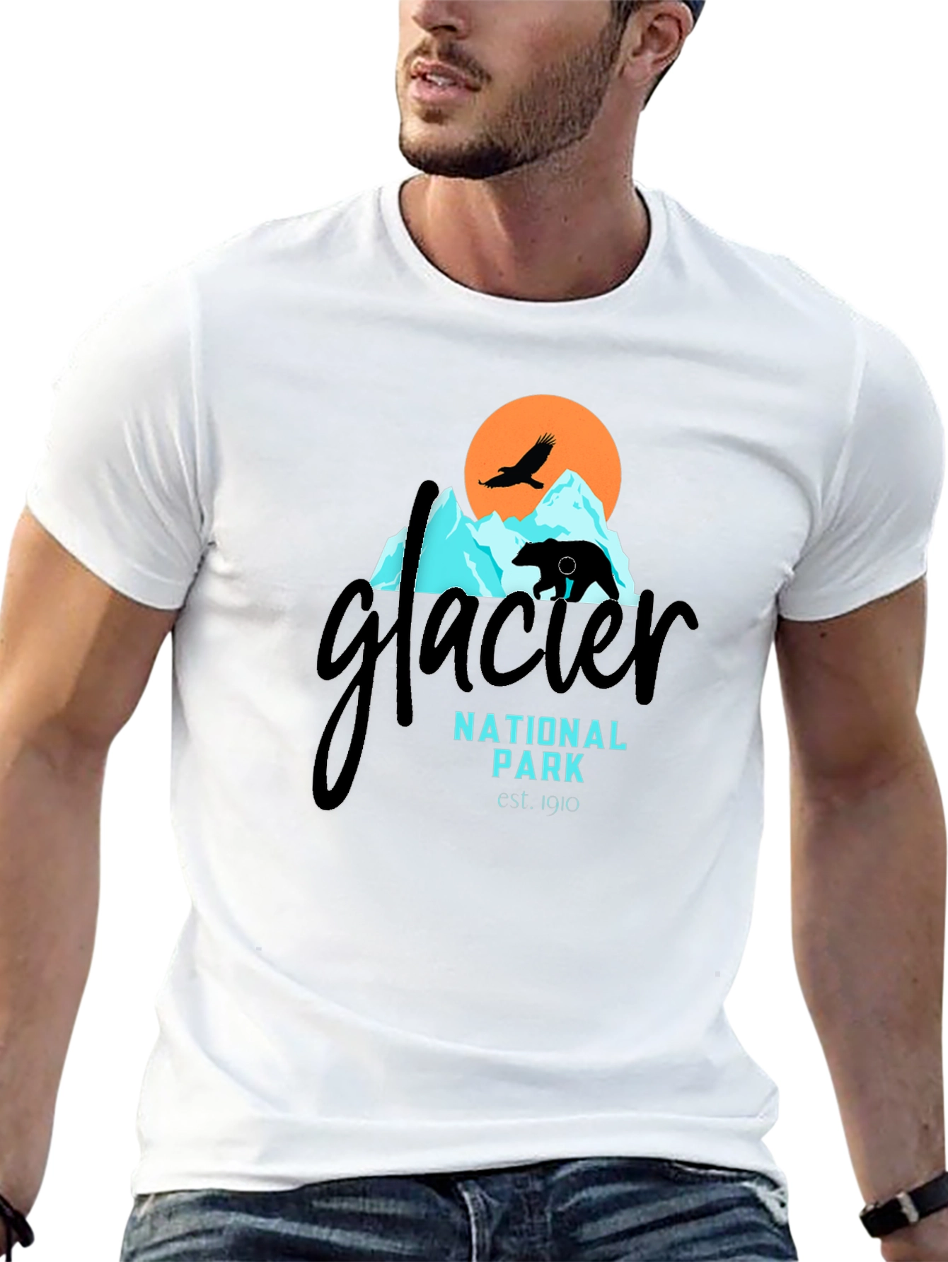 Black Glacier National Park Black T-Shirt view 13