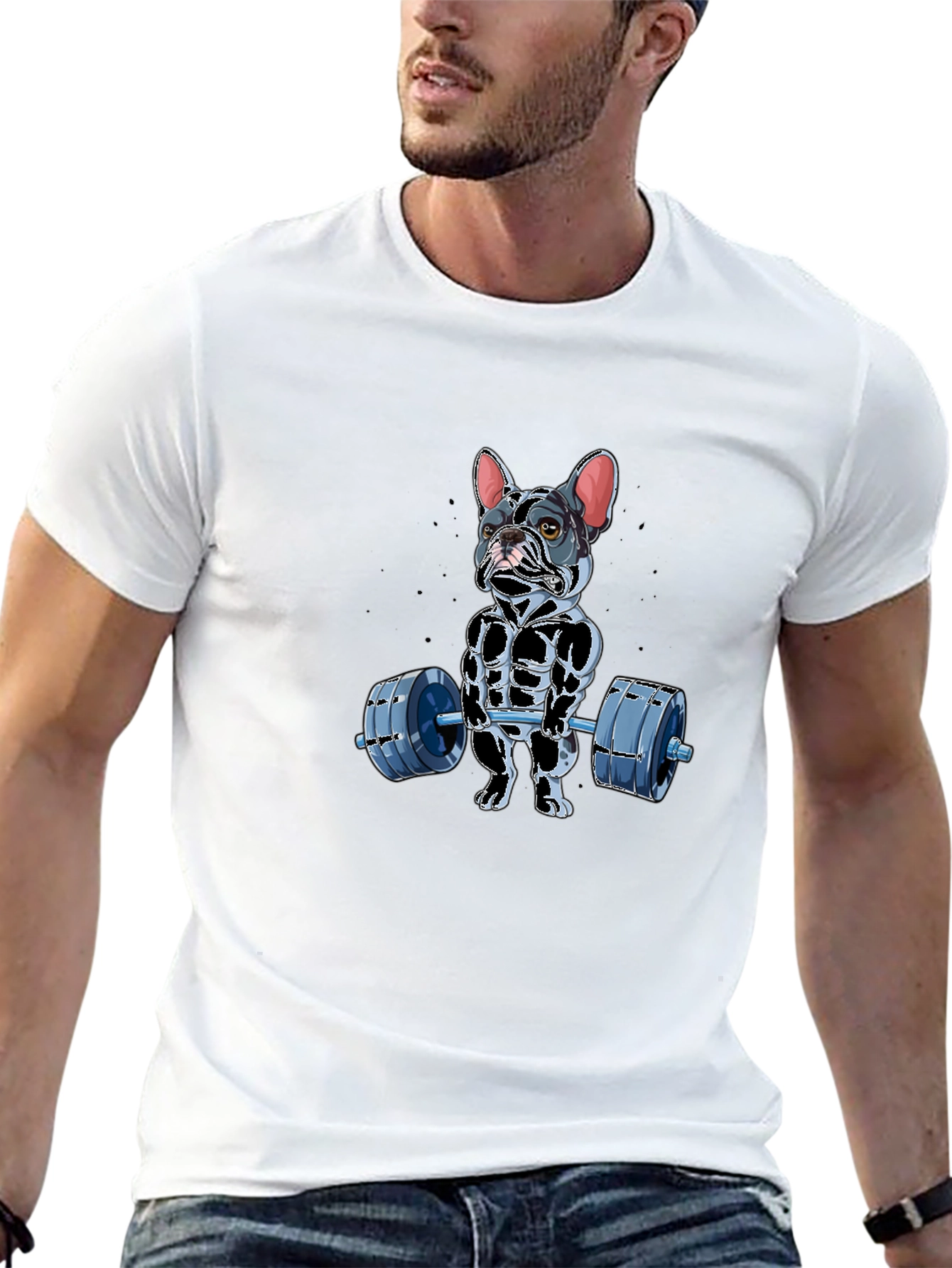 Black Bulldog Gym T-Shirt - Funny Workout Tee view 13