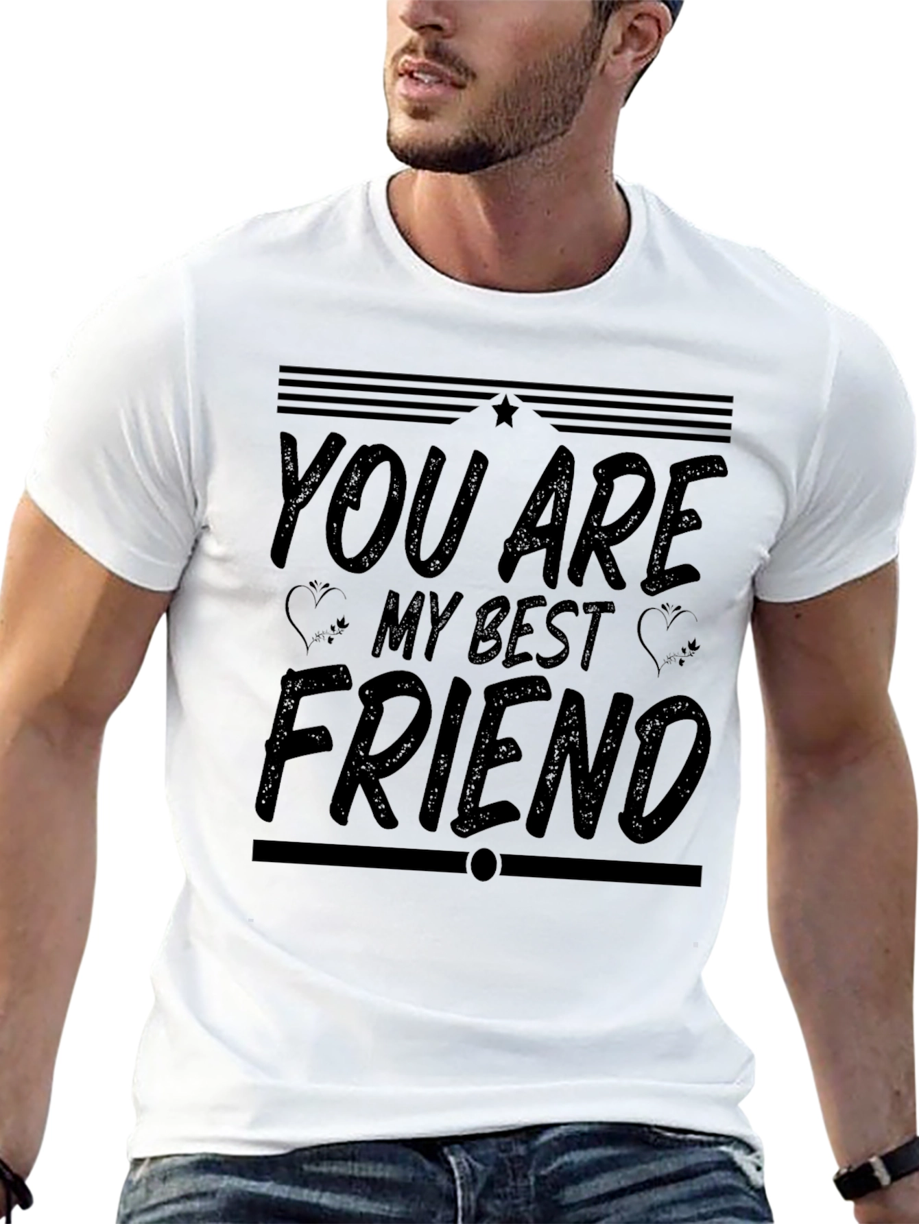 Black You Are My Best Friend Black Graphic T-Shirt view 13