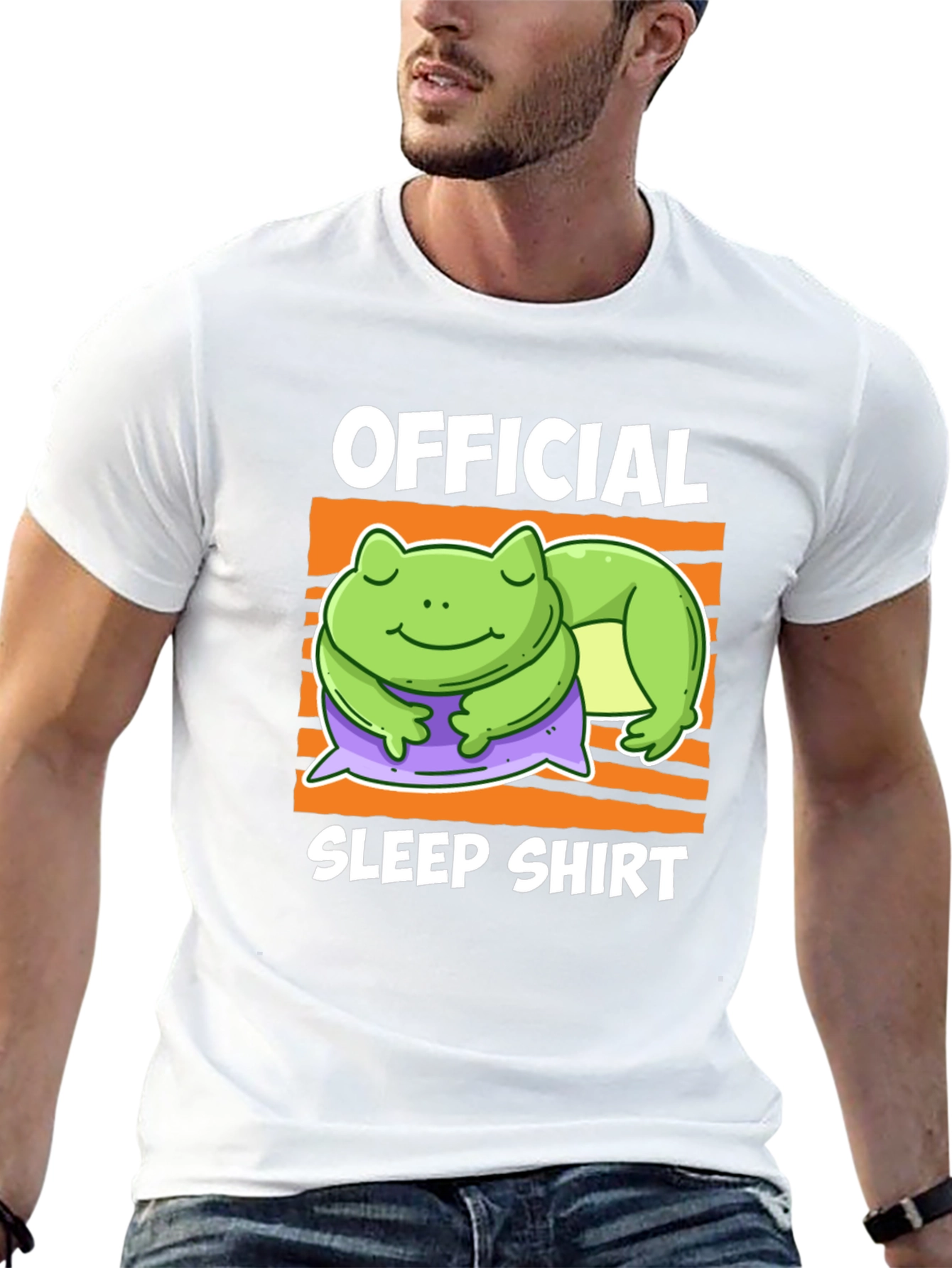 Black Official Sleep Shirt - Lazy Frog Graphic Tee view 13