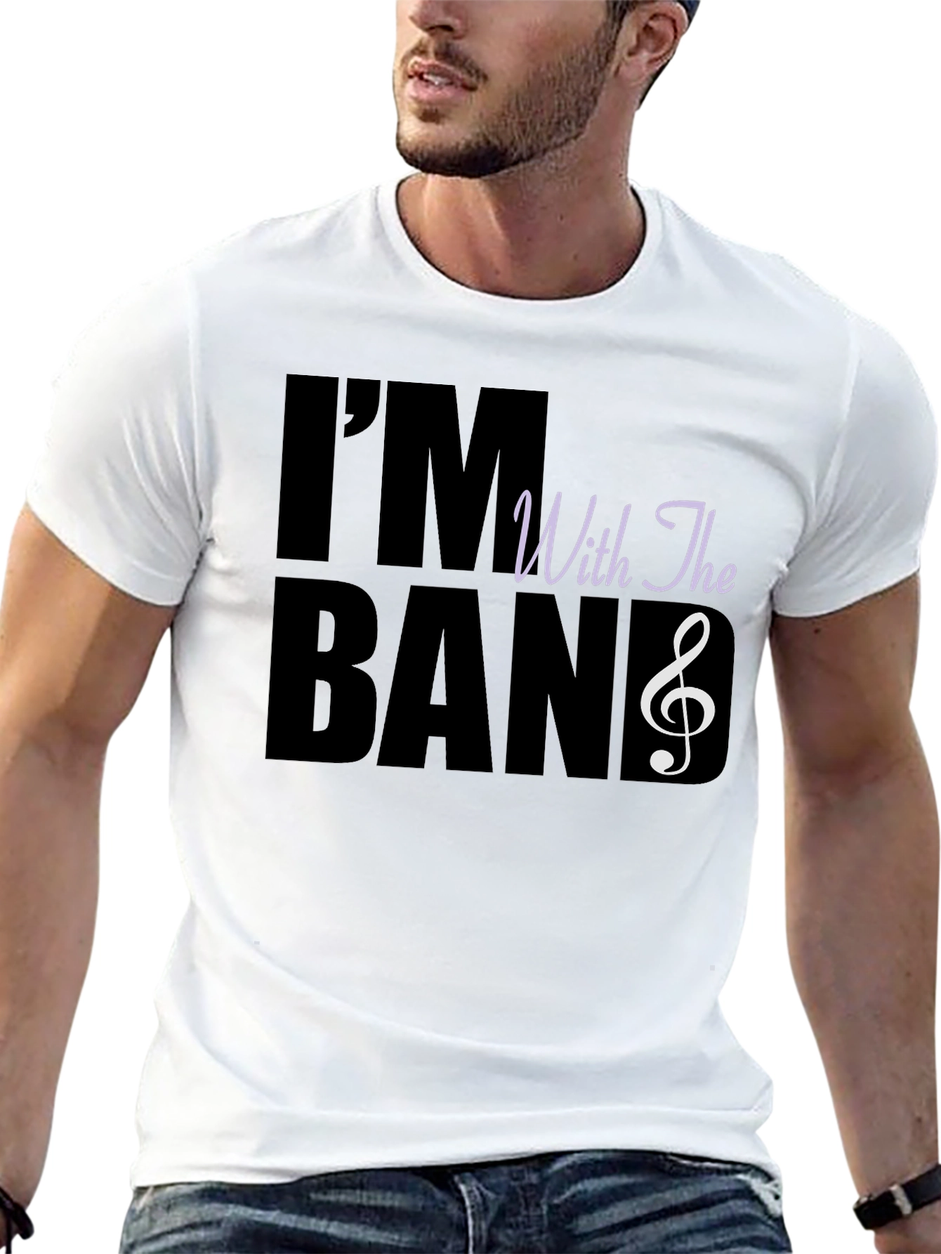 Black I'm With The Band Graphic Tee - Music Lover T-Shirt view 13