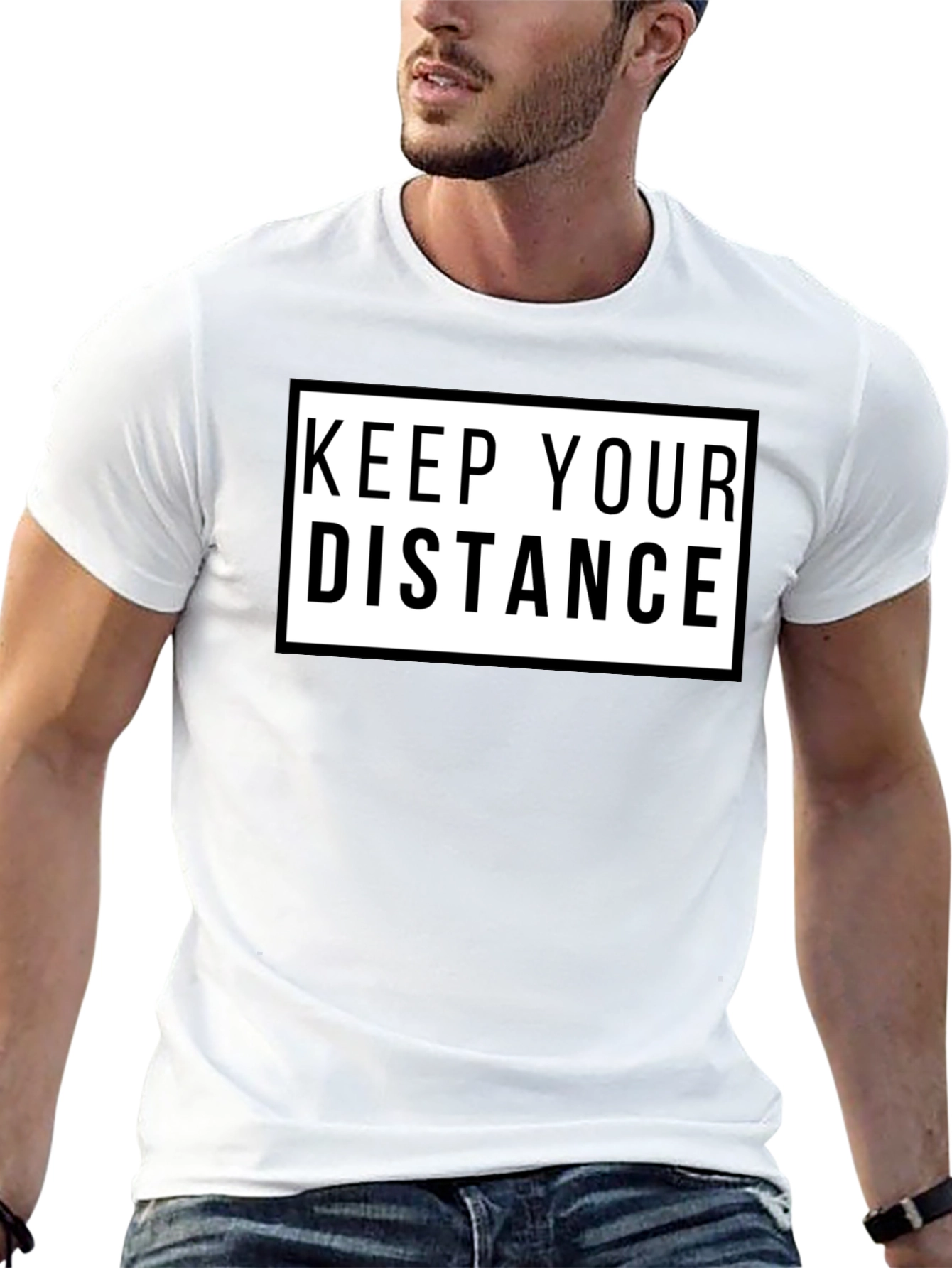 Black Keep Your Distance Graphic Tee - Black view 13