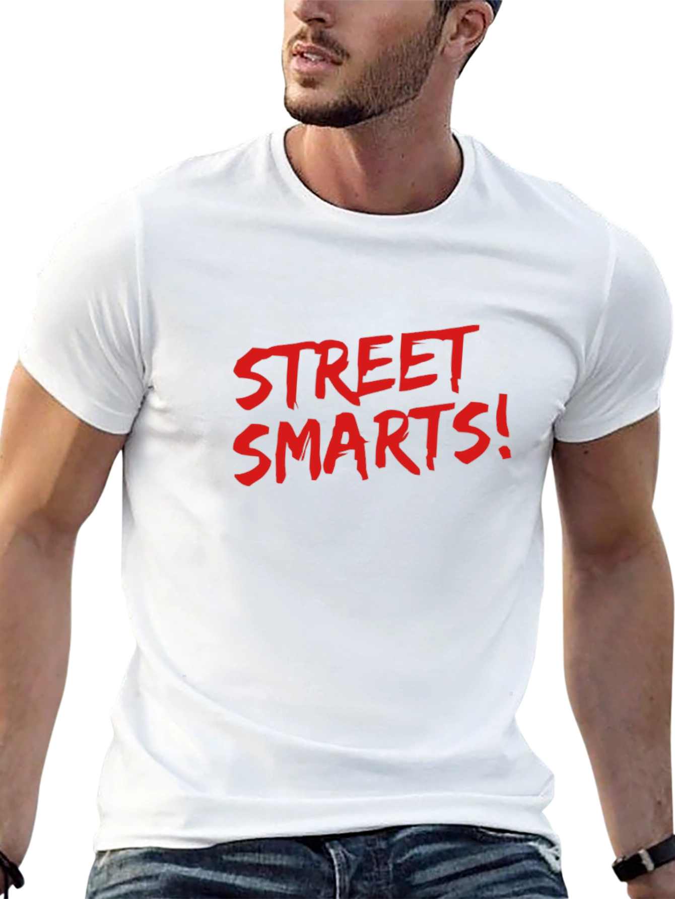 Black Street Smarts Graphic Tee - Bold Red Print view 13