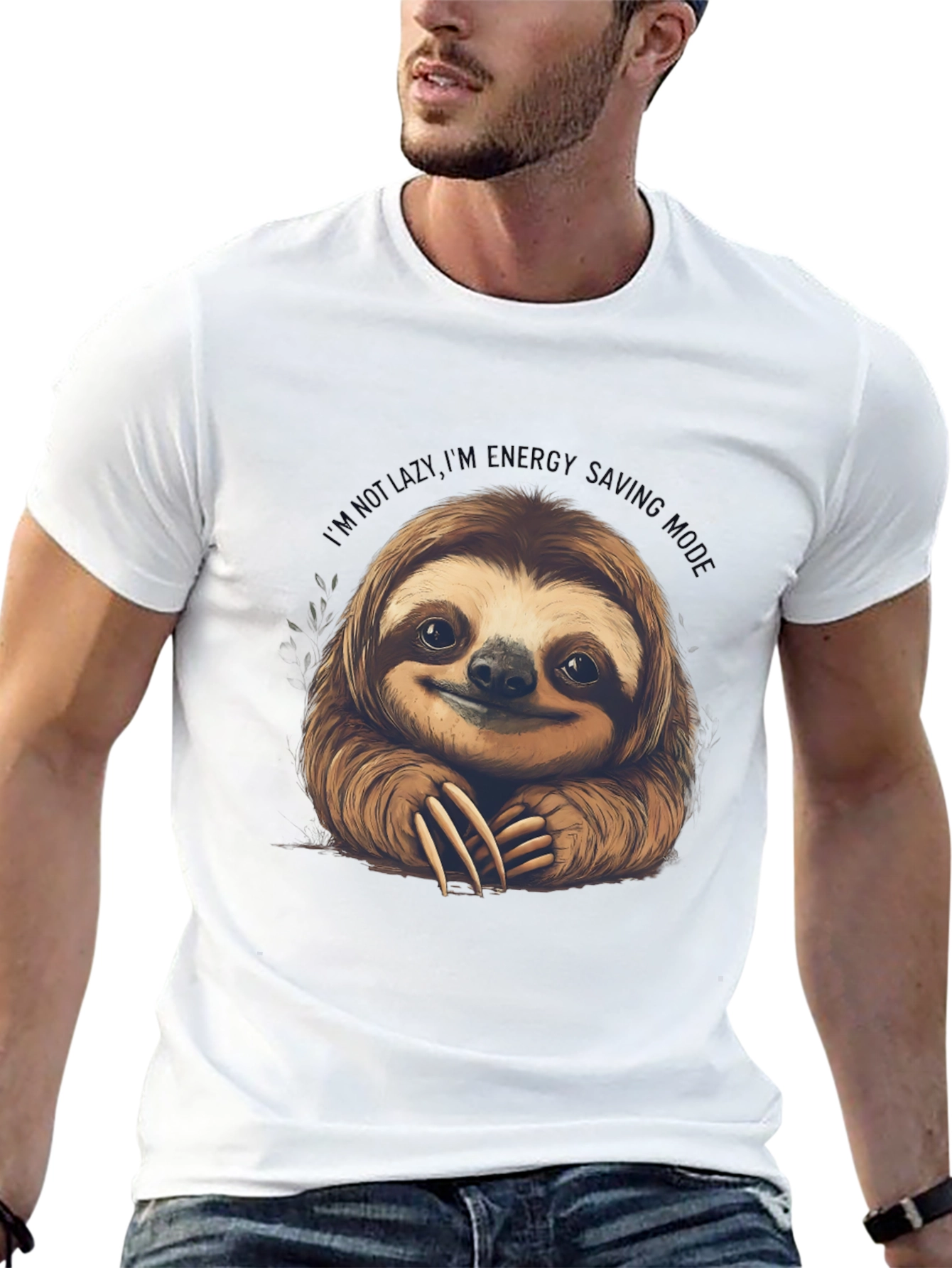 Black Sloth Energy Saving Mode Graphic Tee view 13