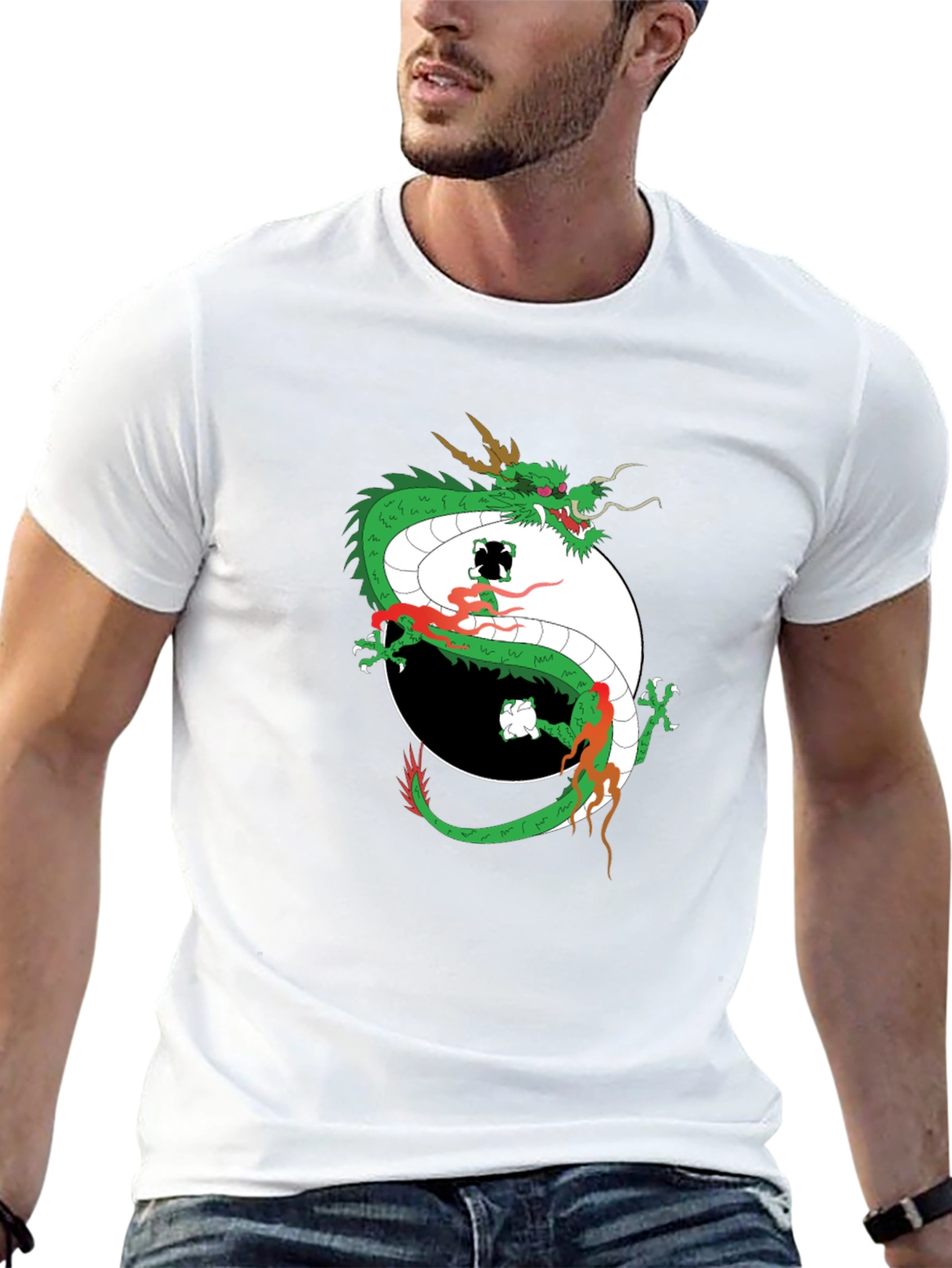 Black Dragon Yin Yang Graphic Tee view 13